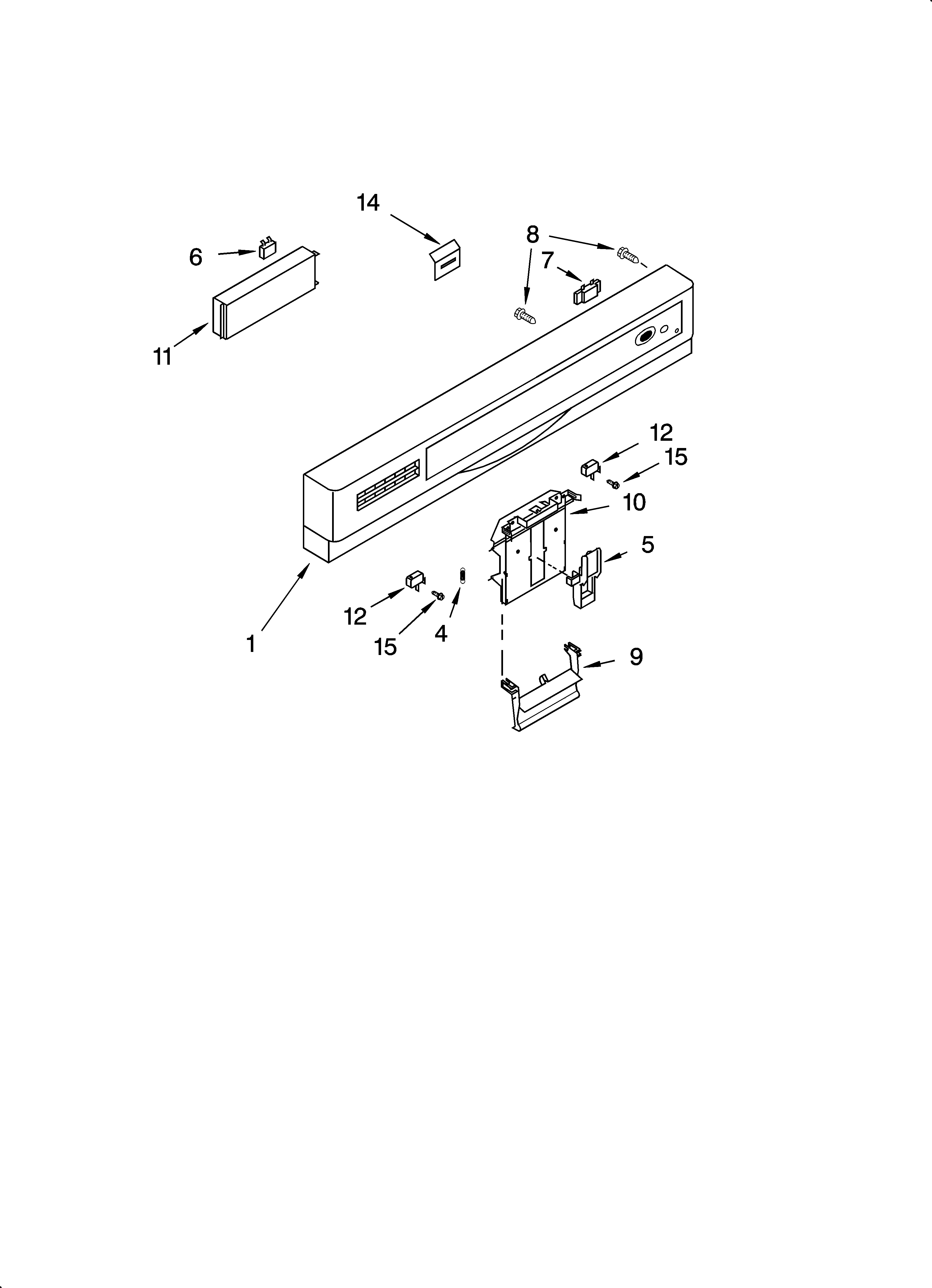 KitchenAid KUDS01ILBL6 control panel parts diagram