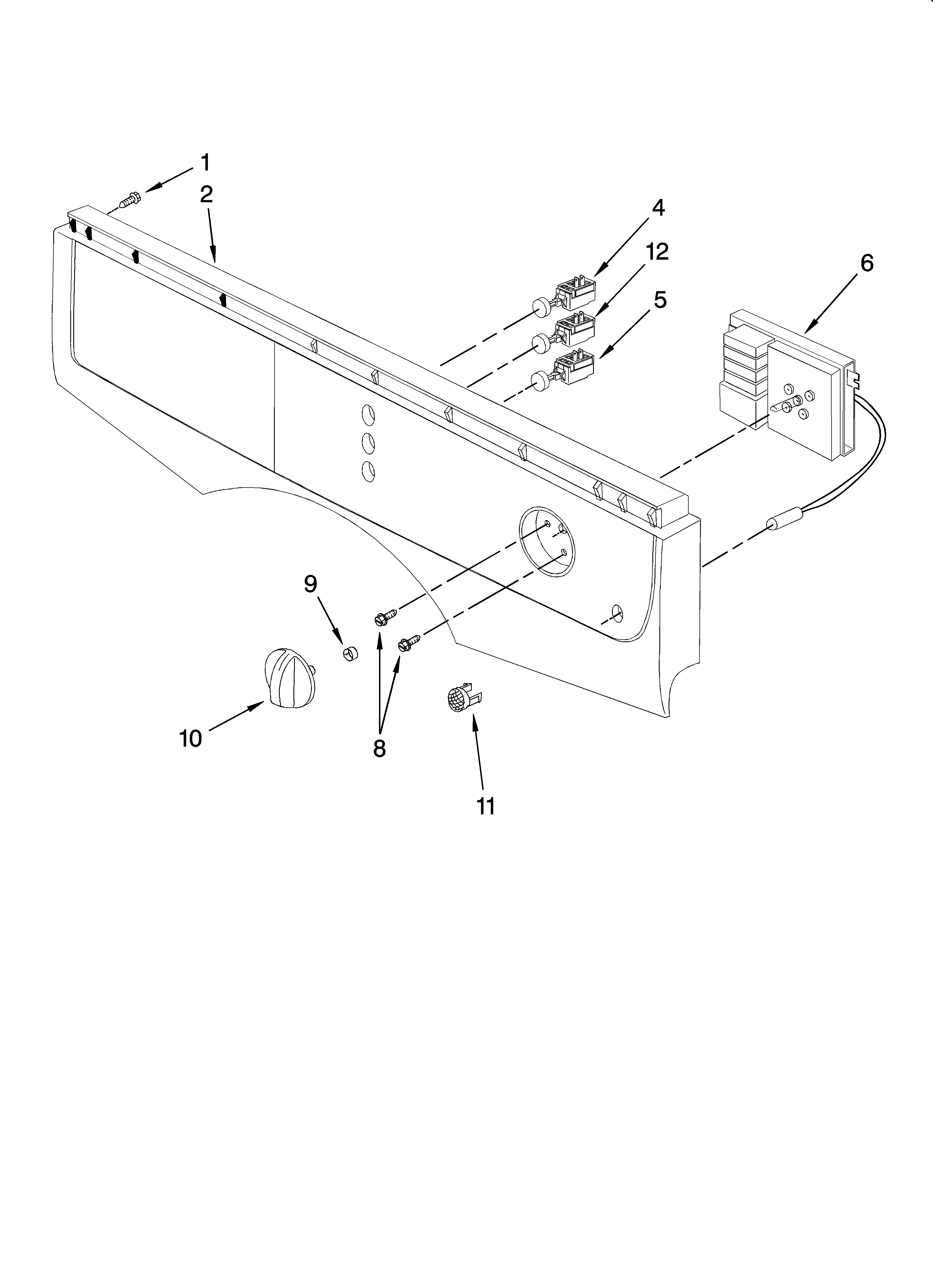 Whirlpool LEW0050PQ1 control panel parts diagram