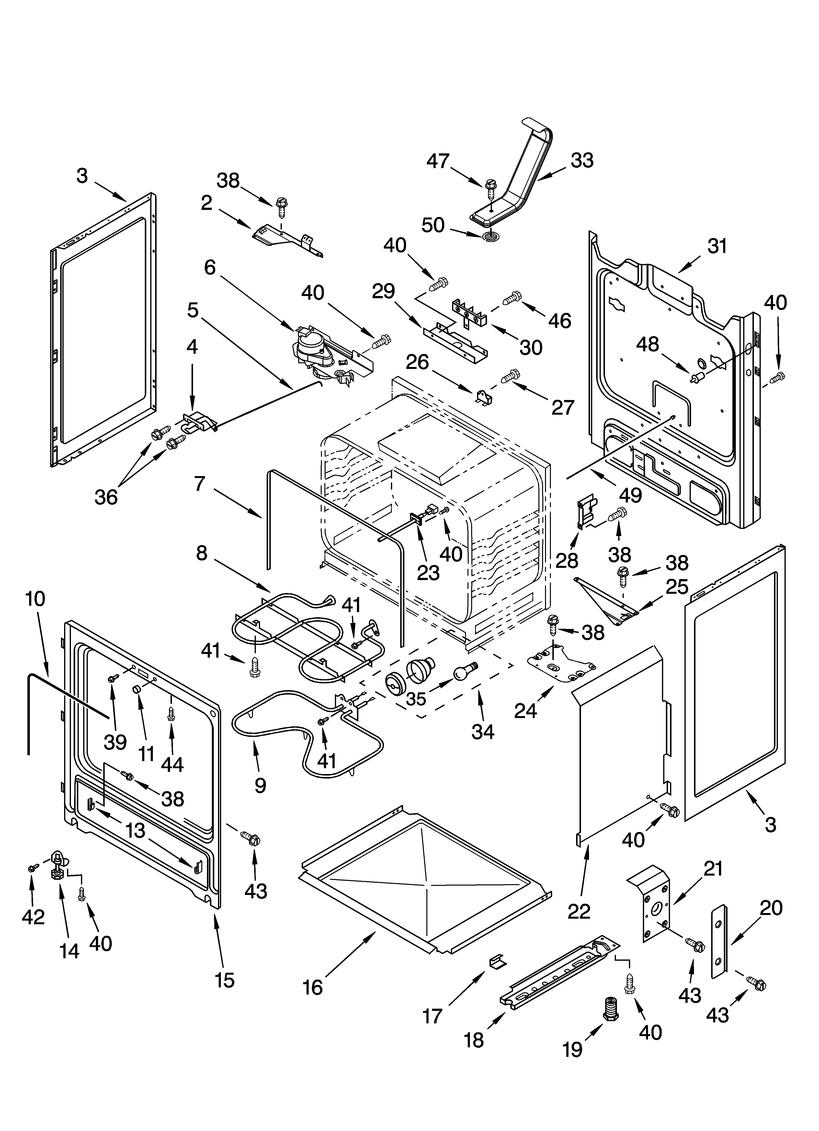 Whirlpool RF364PXPW1 chassis parts diagram