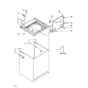 Whirlpool 7MLSF7600PQ0 top and cabinet parts diagram