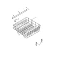 Whirlpool GU1101XTLQ0 upper rack and track parts diagram