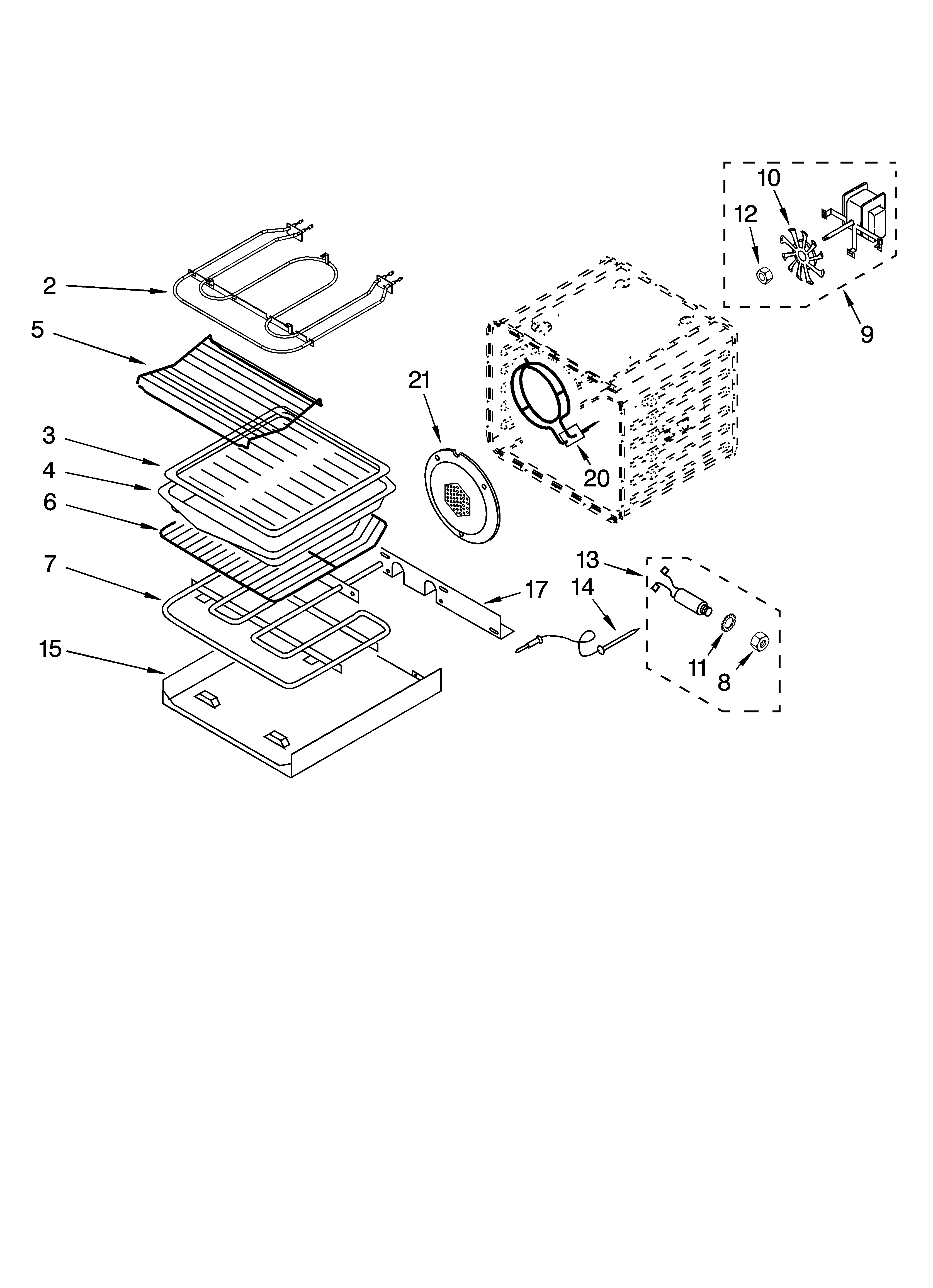 KitchenAid KEBC177KBT04 internal oven parts diagram