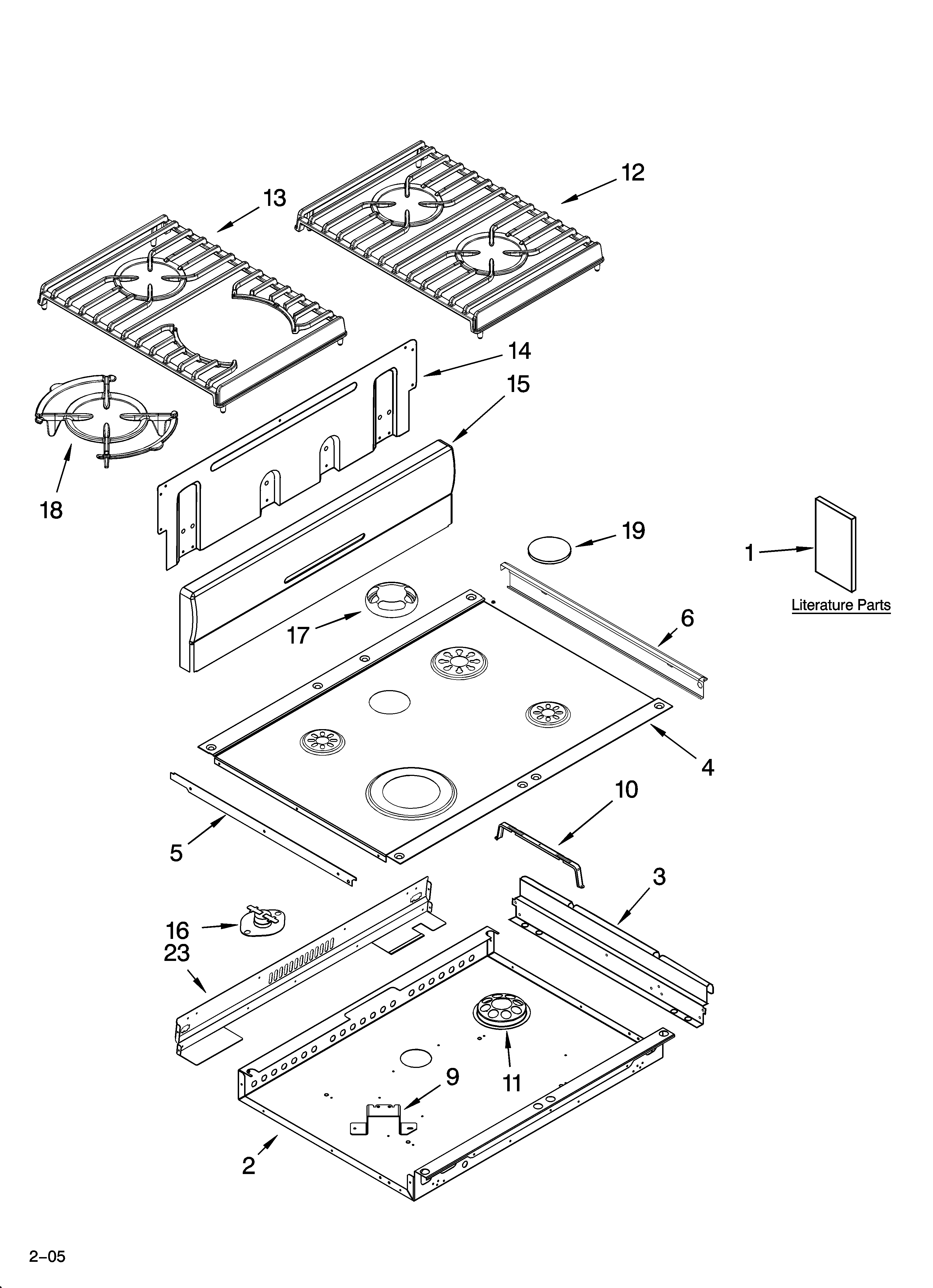 KitchenAid KGRK806PSS00 cooktop parts diagram