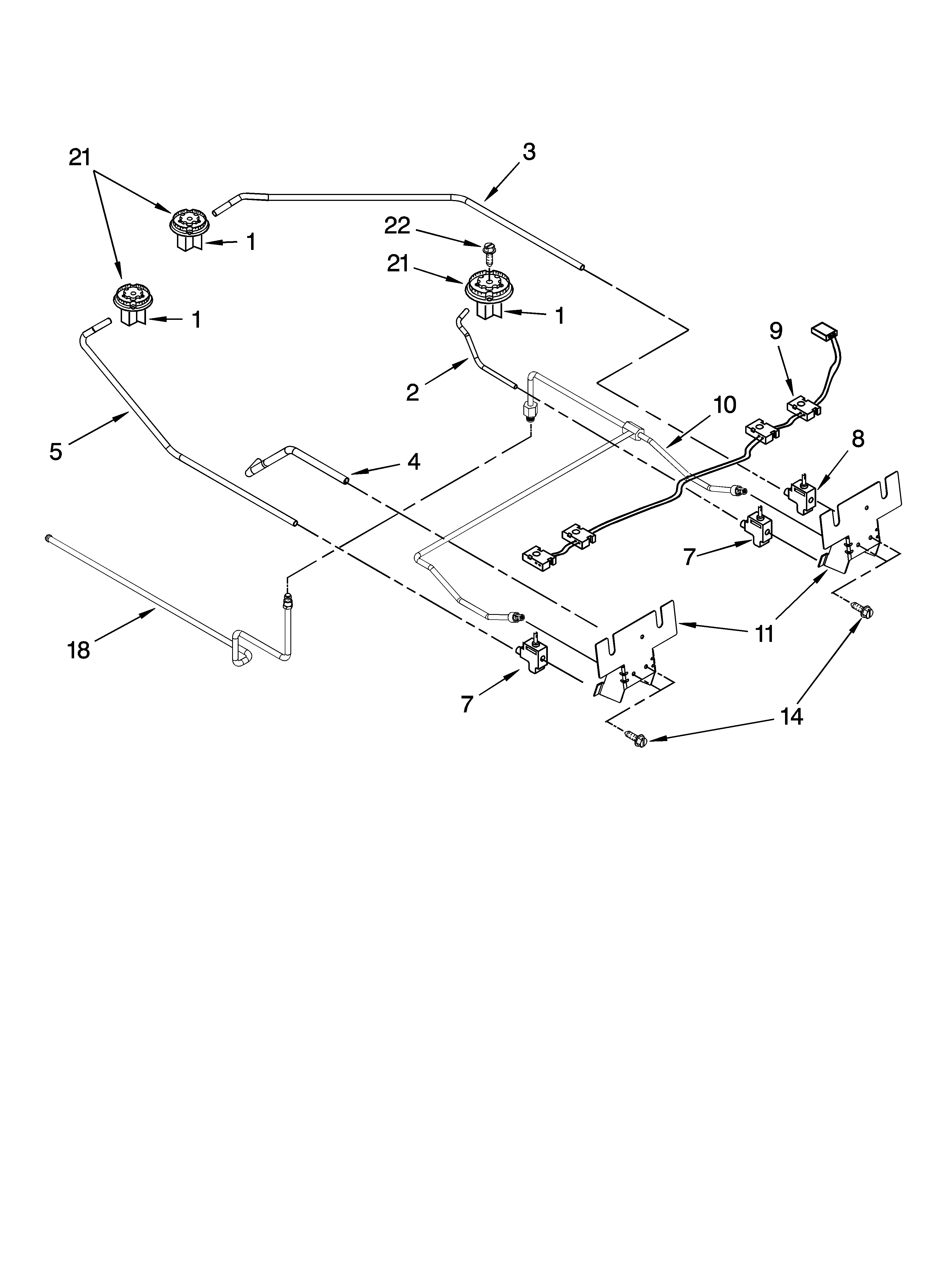 KitchenAid KGRK806PSS00 cooktop burner parts diagram