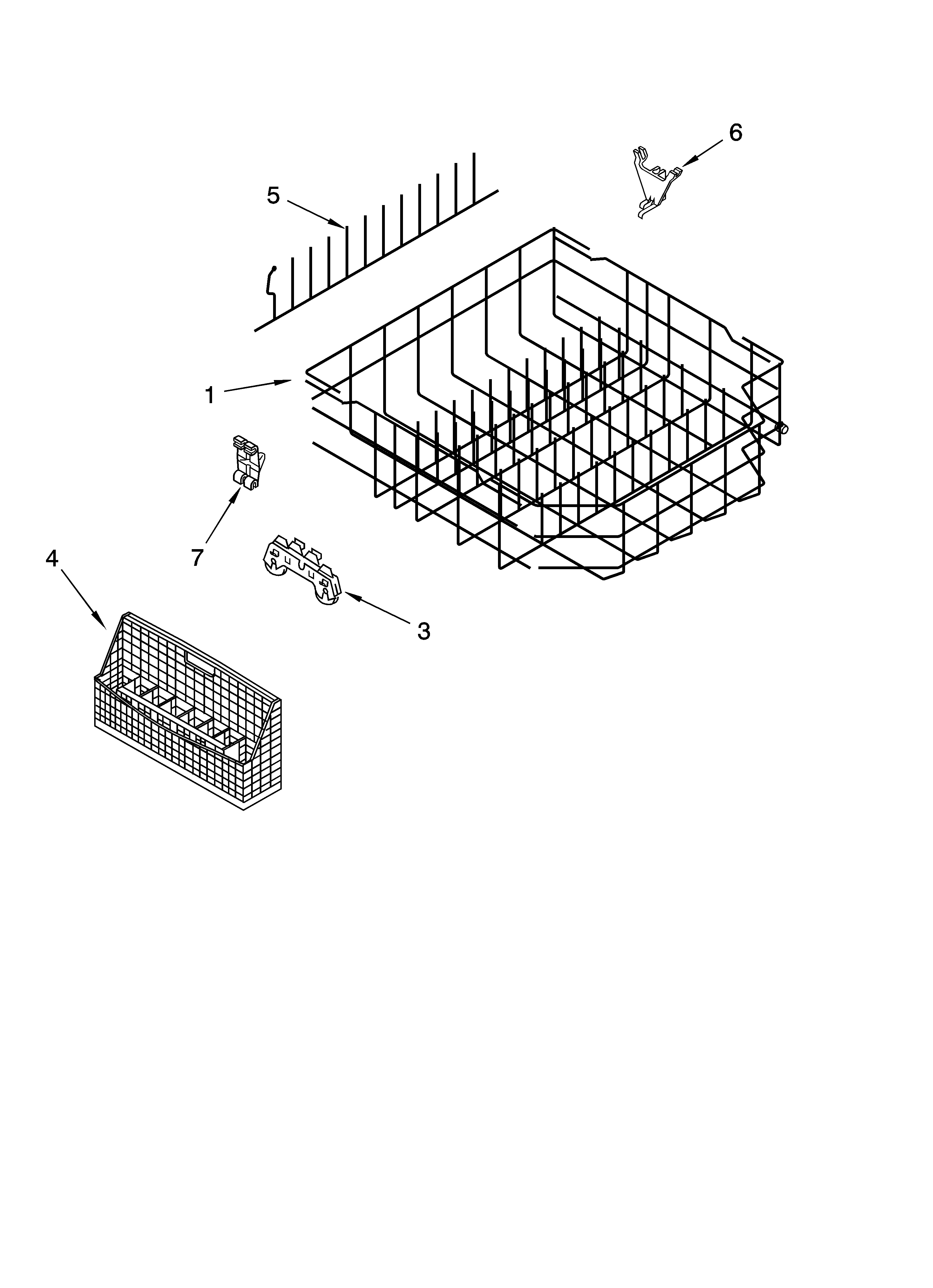 KitchenAid KUDJ01TJBL1 lower rack parts diagram