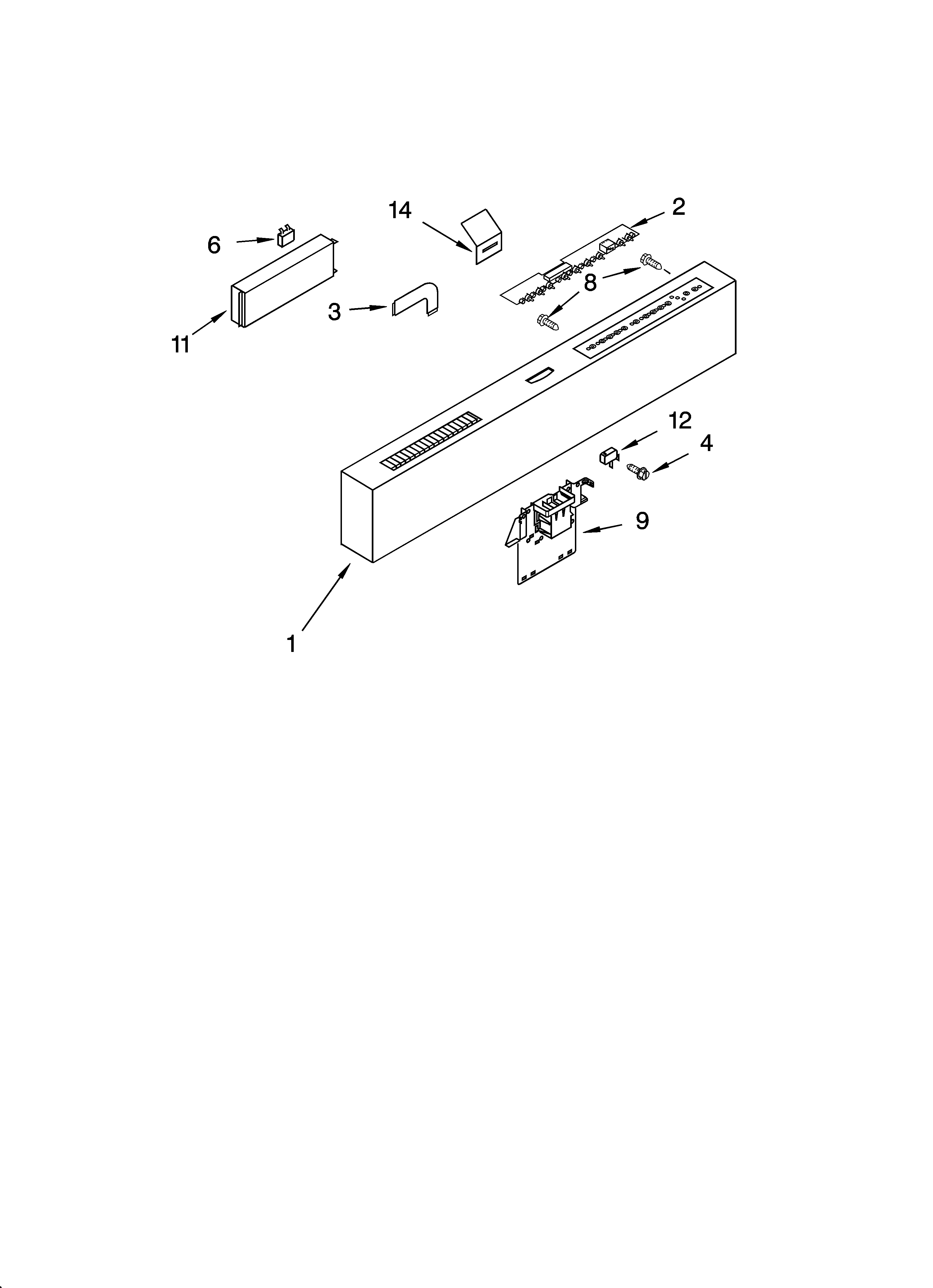 KitchenAid KUDS01VMSS6 control panel parts diagram