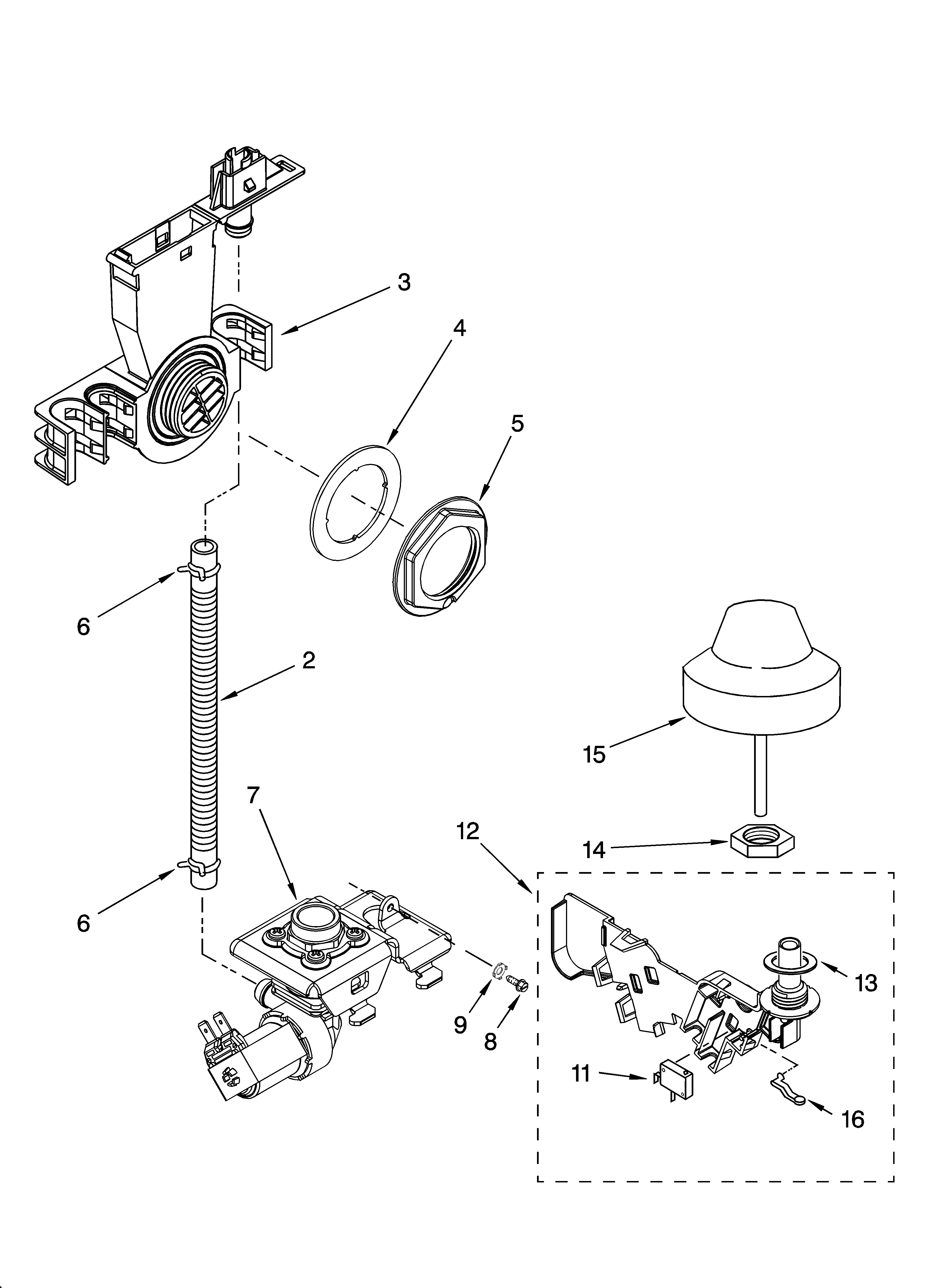KitchenAid KUDS01VMSS6 fill and overfill parts diagram