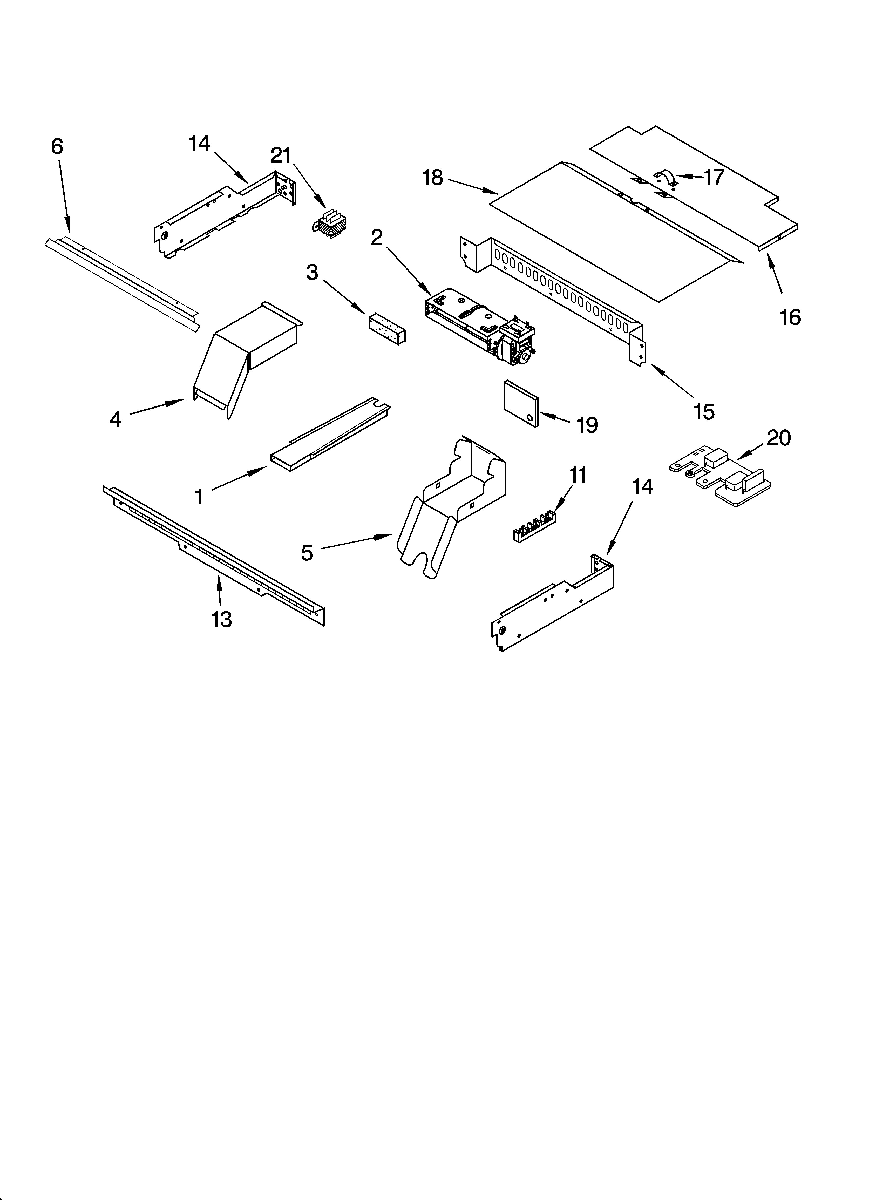 Whirlpool RBD245PDS15 top venting parts, optional parts diagram