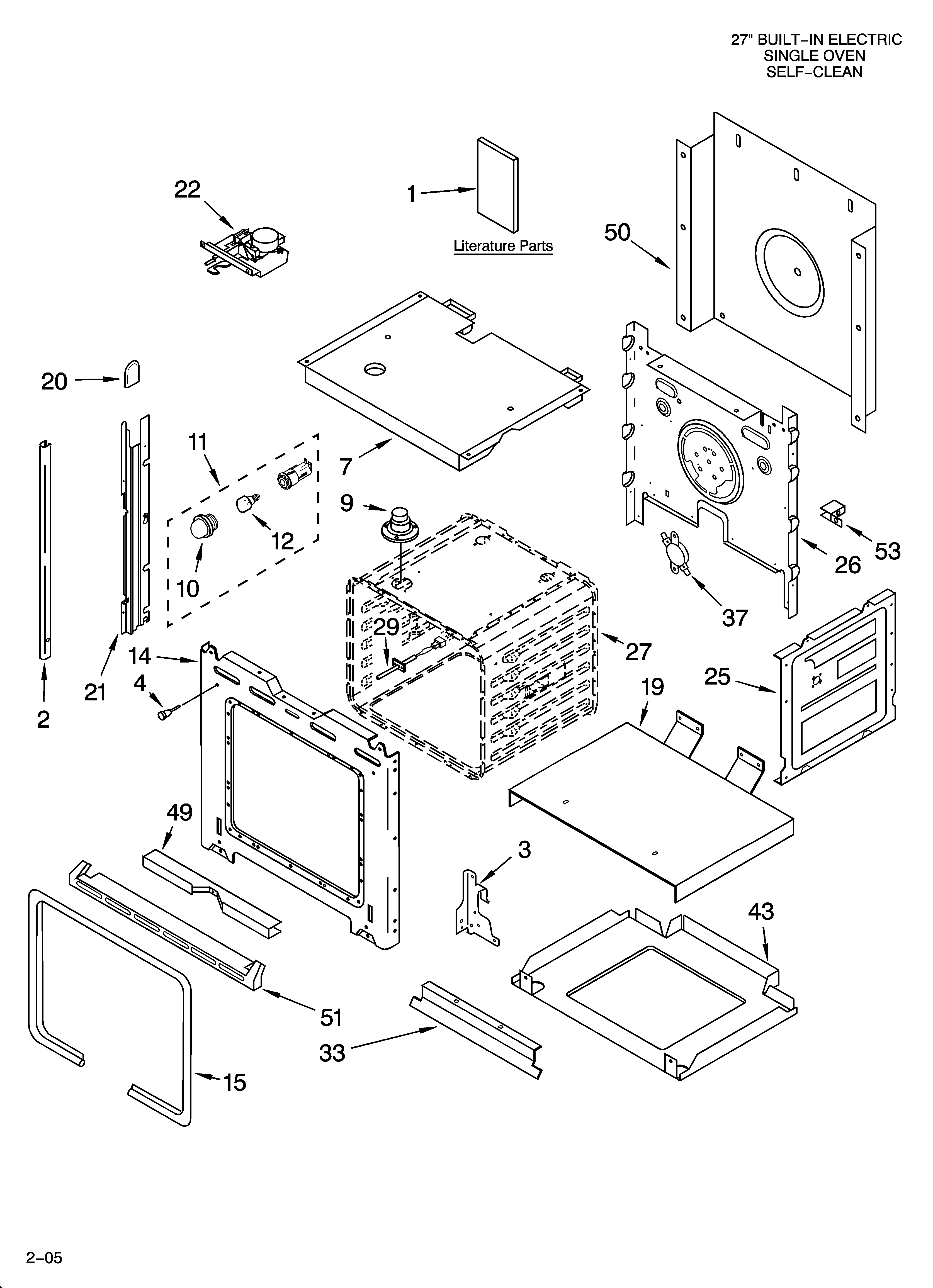 Whirlpool RBS275PDS17 oven parts diagram