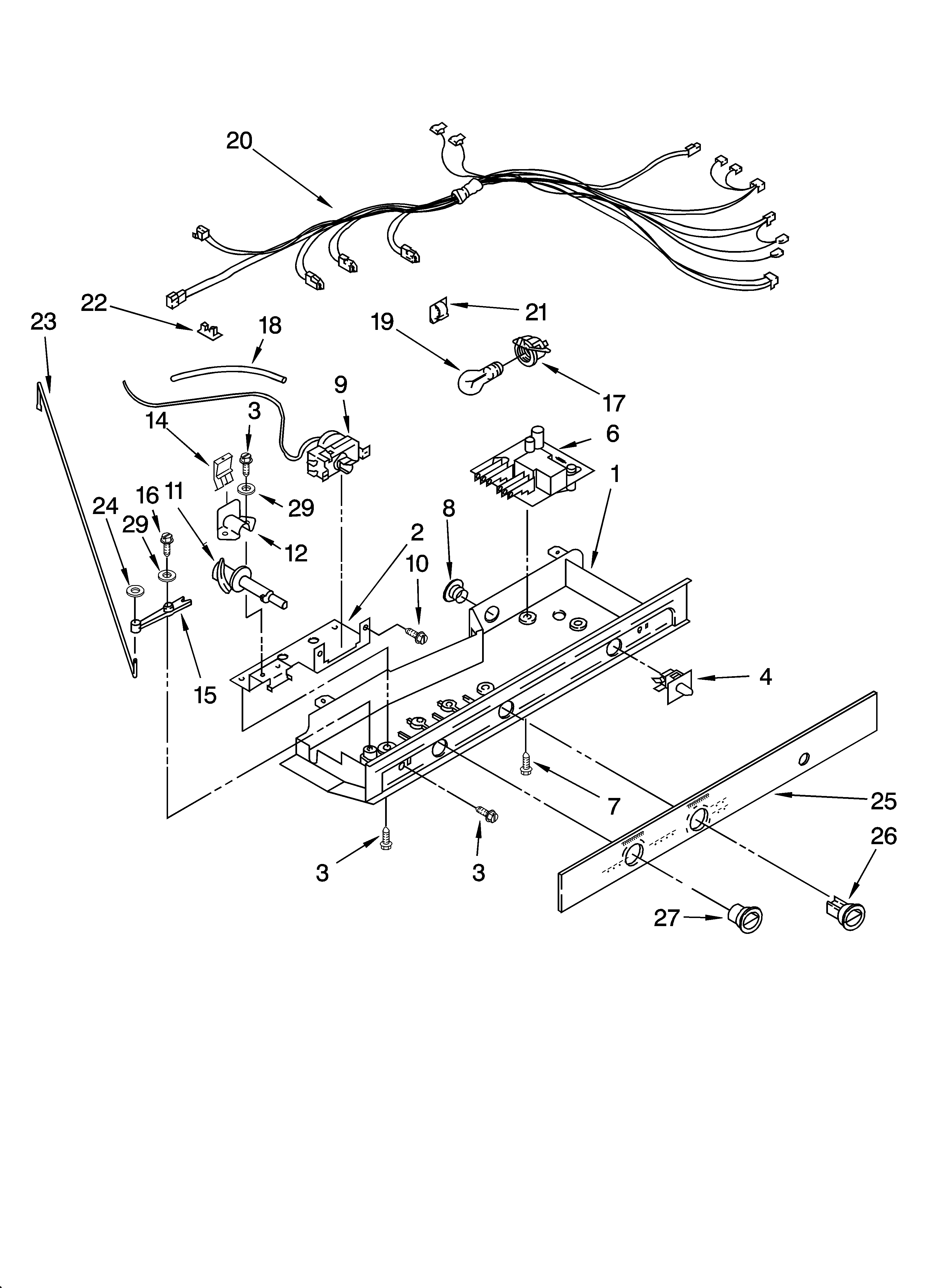 Whirlpool ED2JHGXRB00 control parts diagram