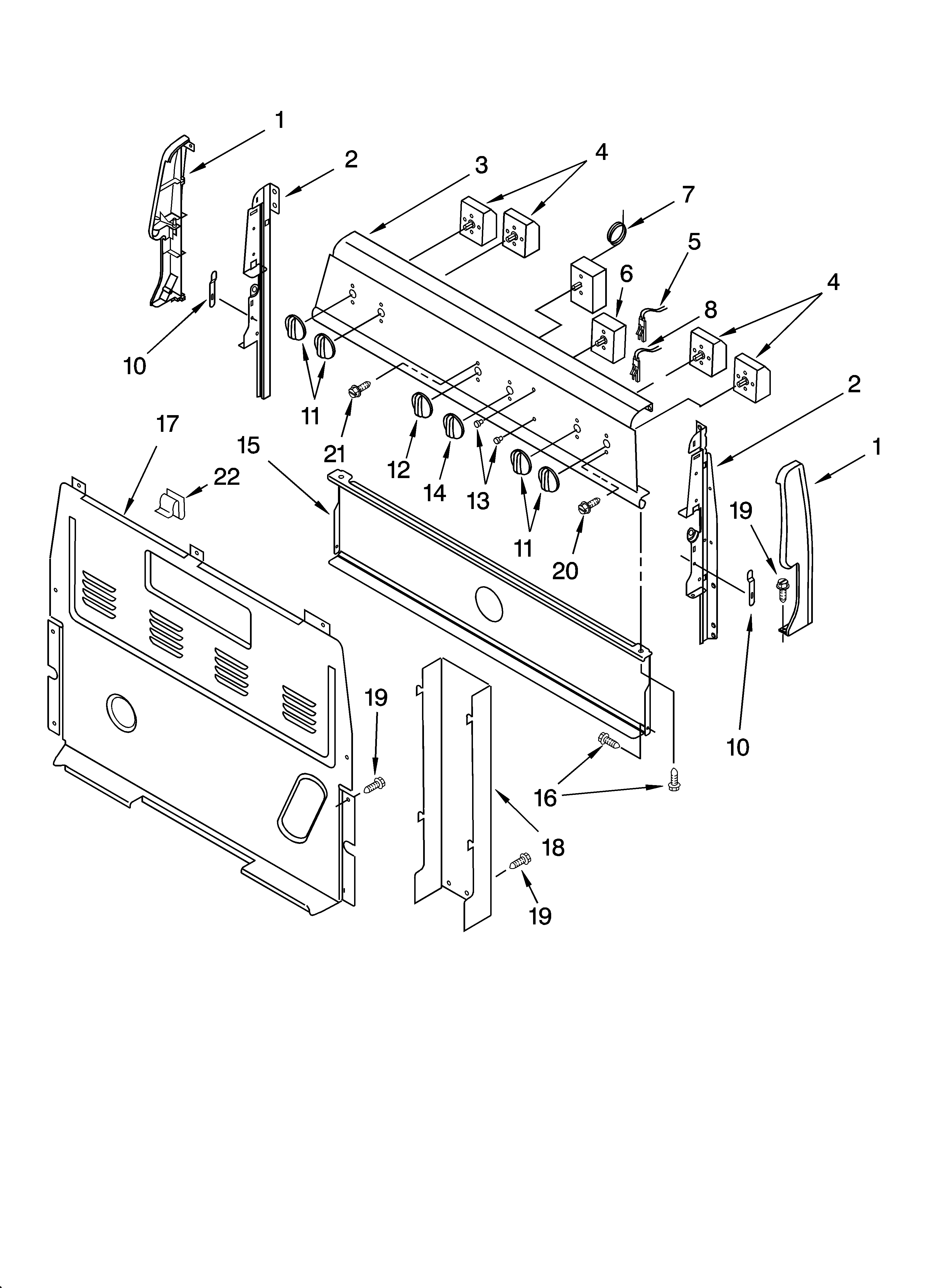 Roper FEP310KV2 control panel parts diagram