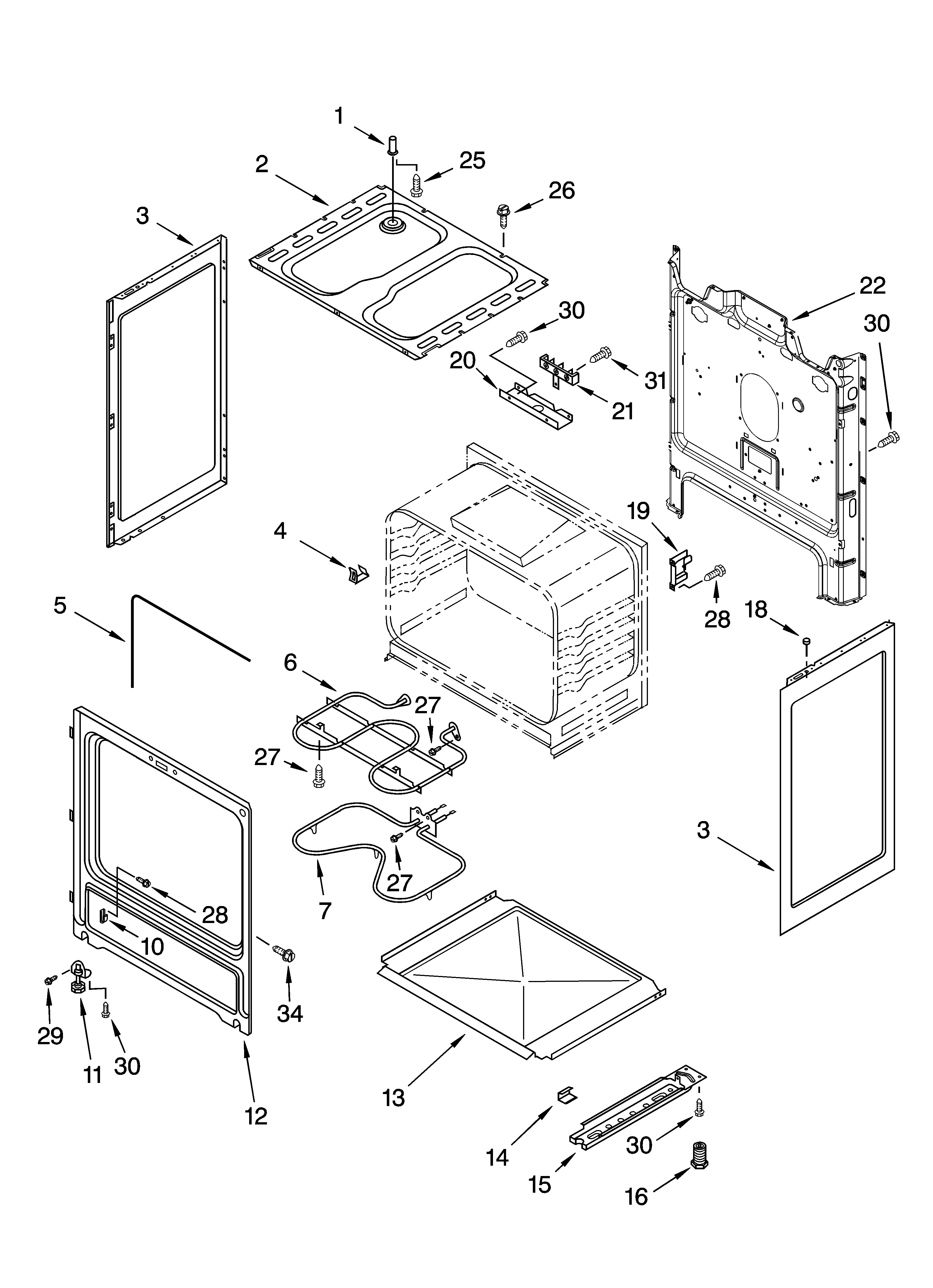 Roper FEP310KV2 chassis parts diagram