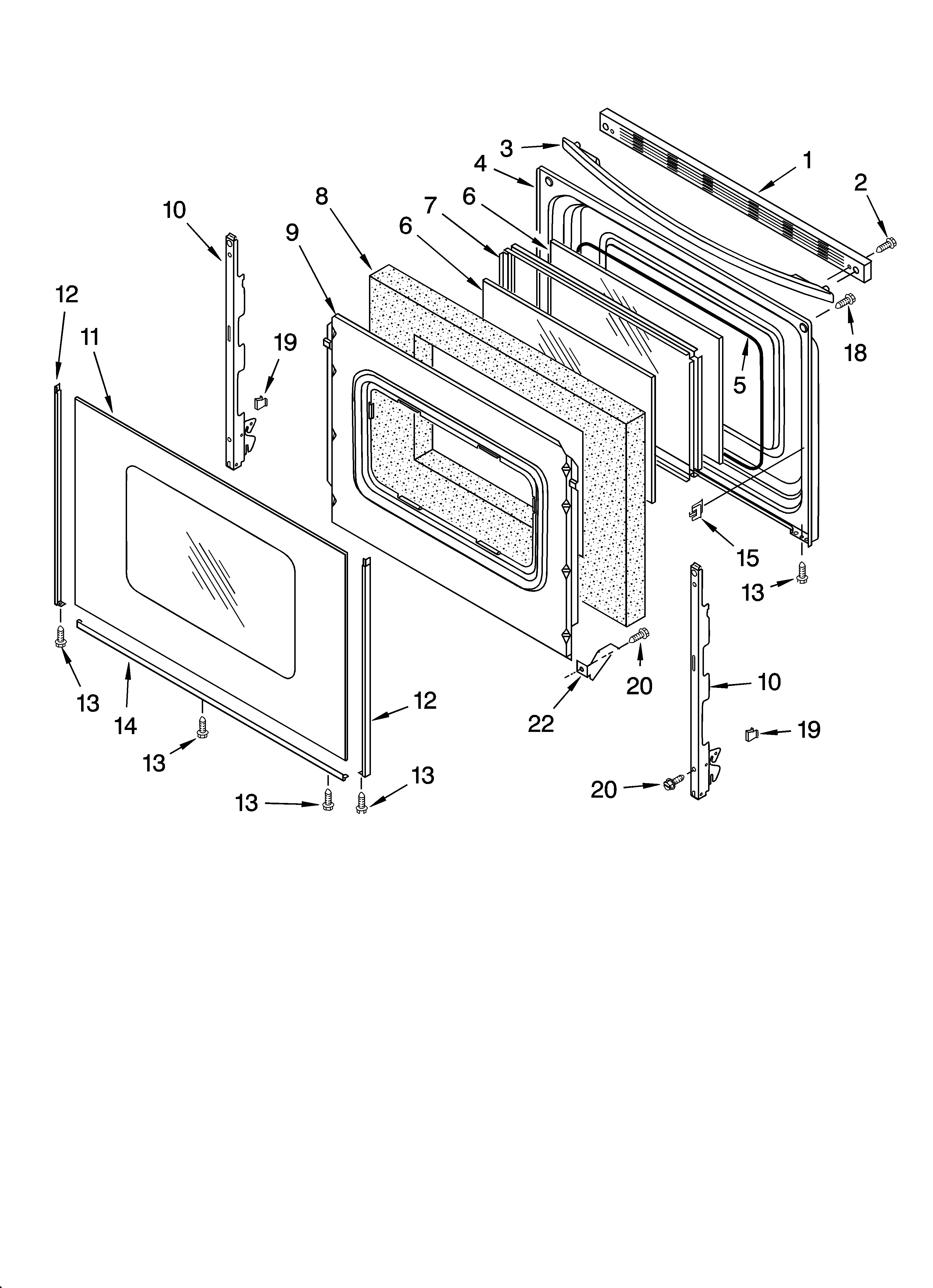 Whirlpool GERC4120PT1 door parts, optional parts (not included) diagram