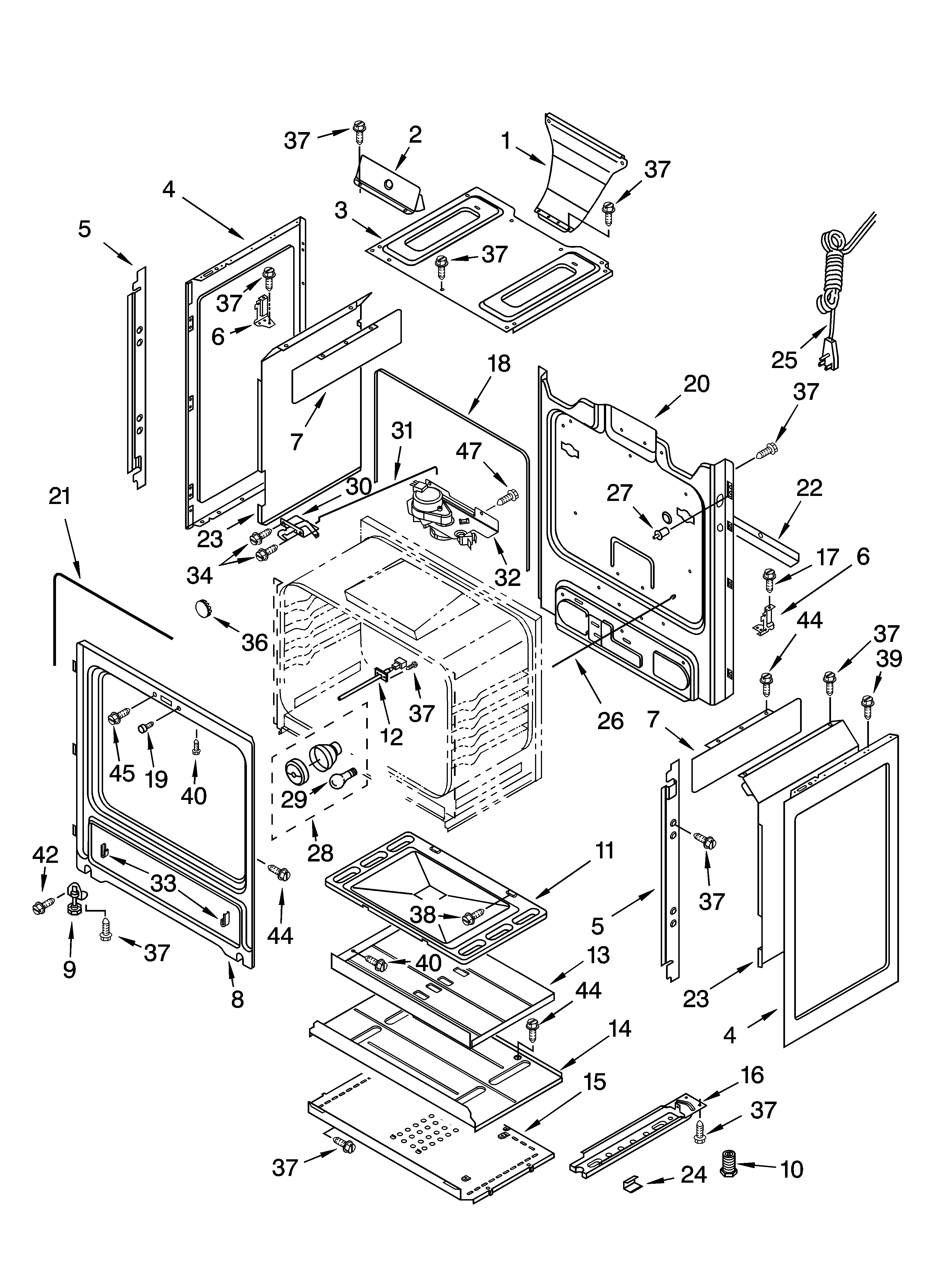 Whirlpool GS440LEMT3 chassis parts diagram