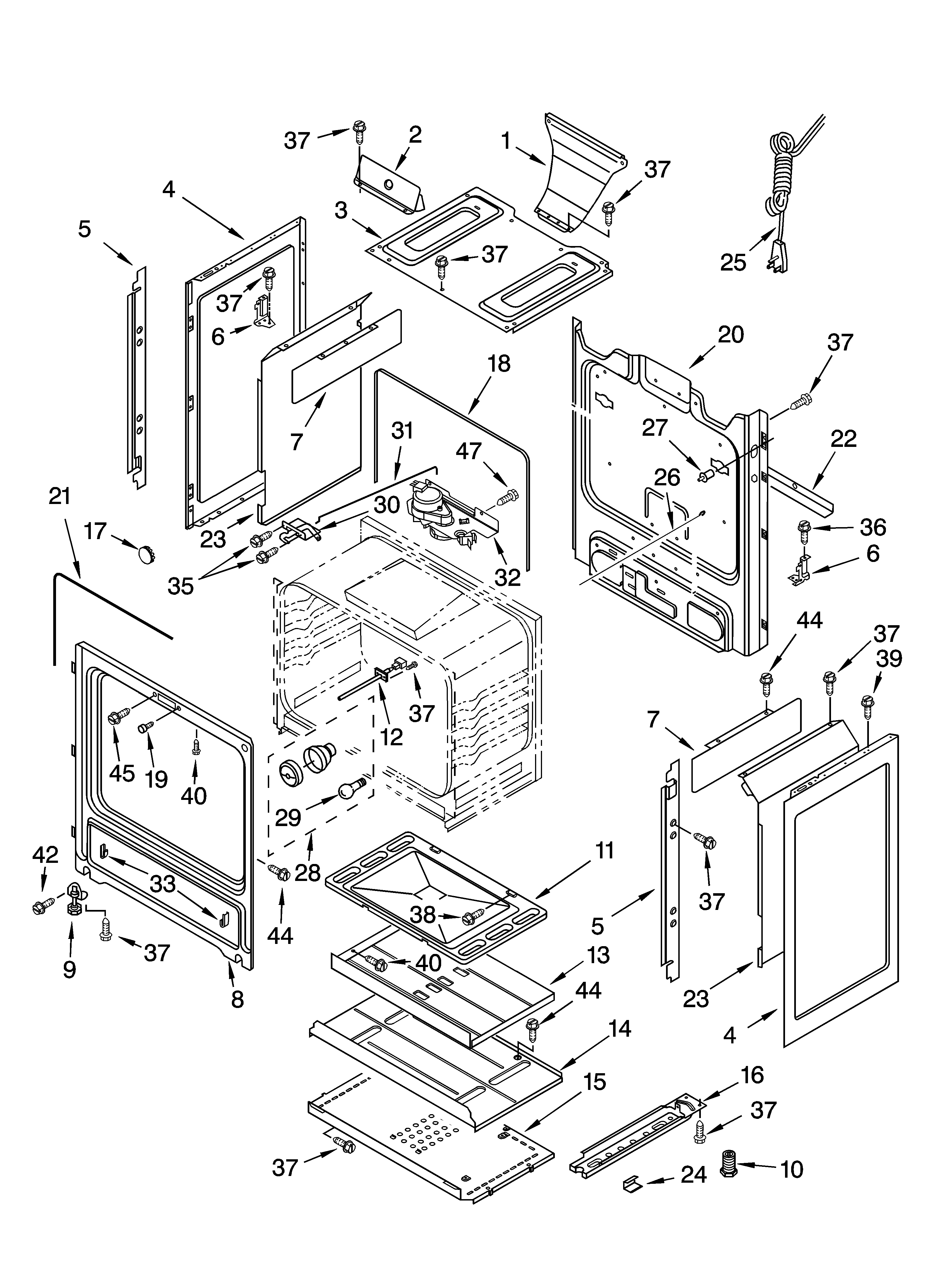 Whirlpool GS445LEMS3 chassis parts diagram