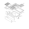 Whirlpool GS445LEMS3 drawer & broiler parts diagram