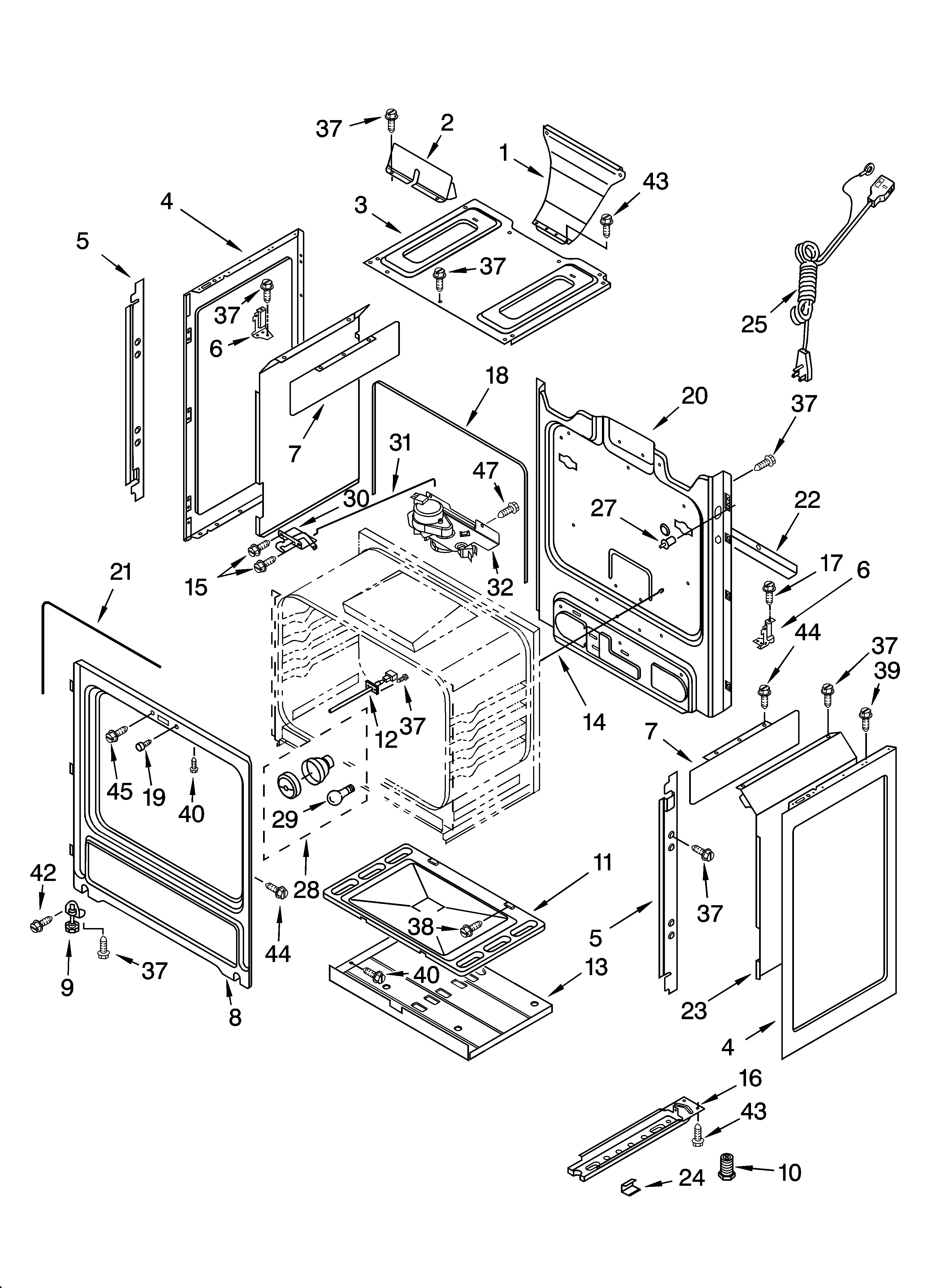 Whirlpool GS475LEMS2 chassis parts diagram