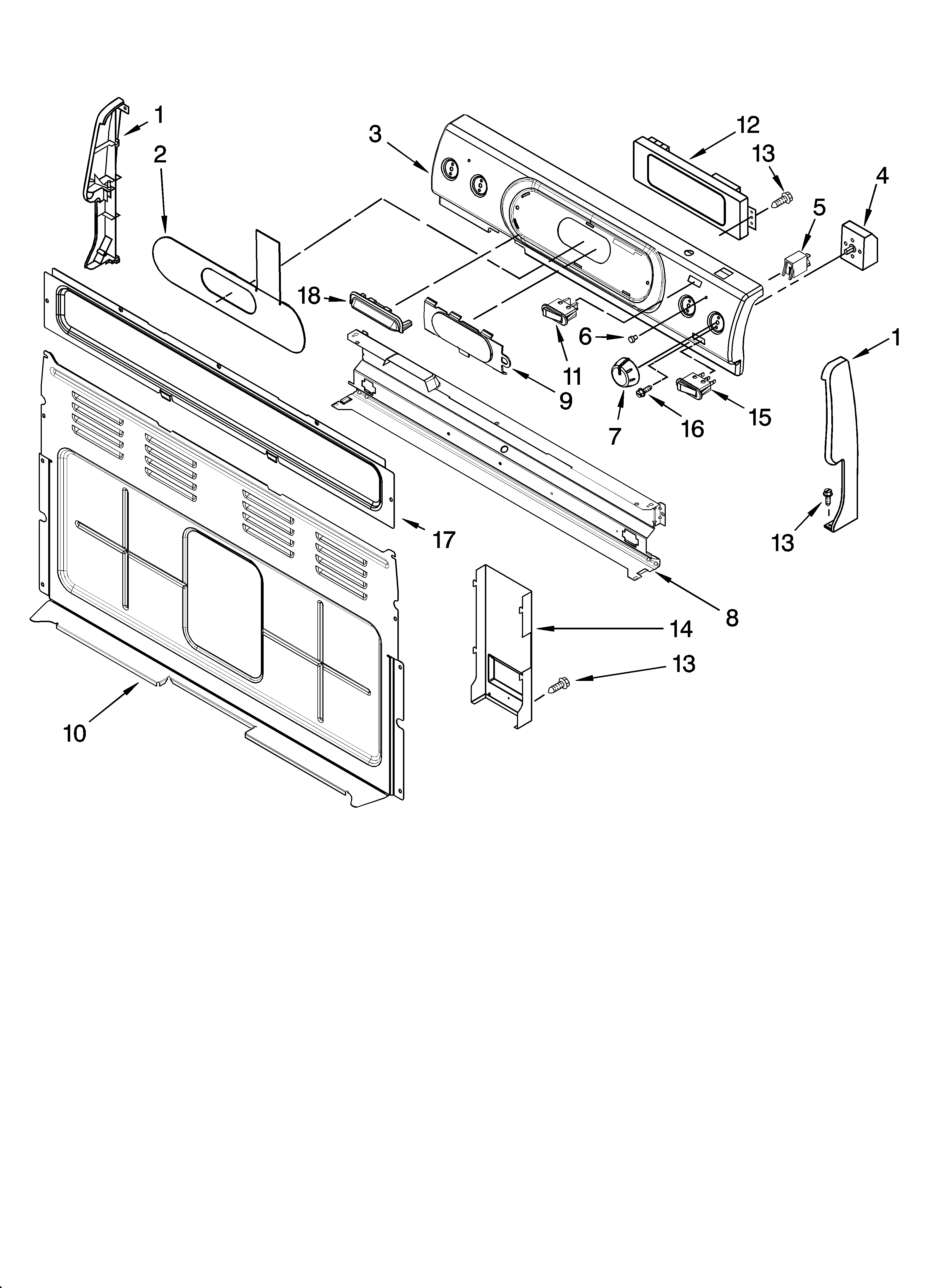 KitchenAid KERA205PBL1 control panel parts diagram