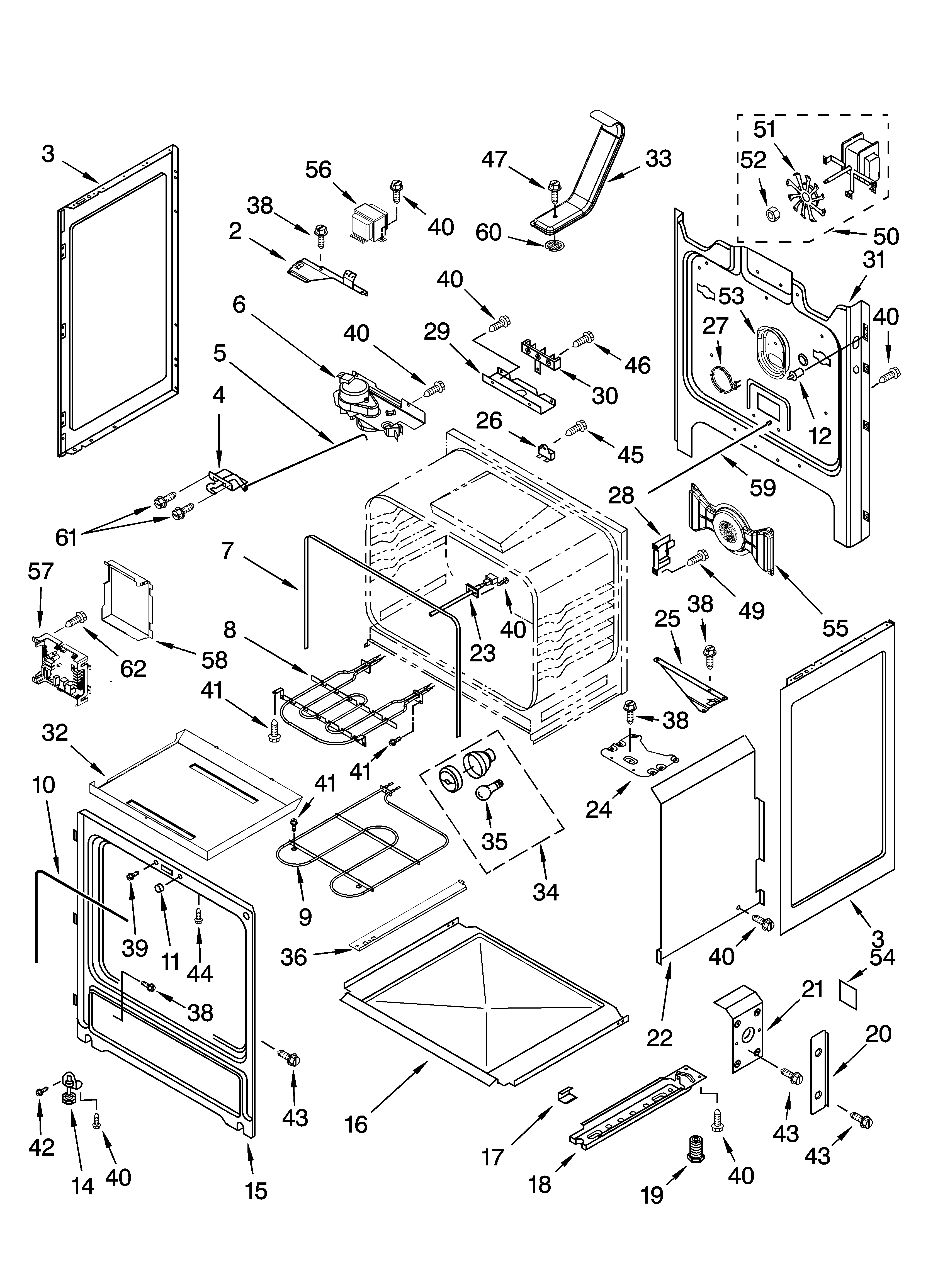 KitchenAid KERA205PBL1 chassis parts diagram