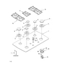 KitchenAid KGCC566HBL04 cooktop, burner and grate parts diagram