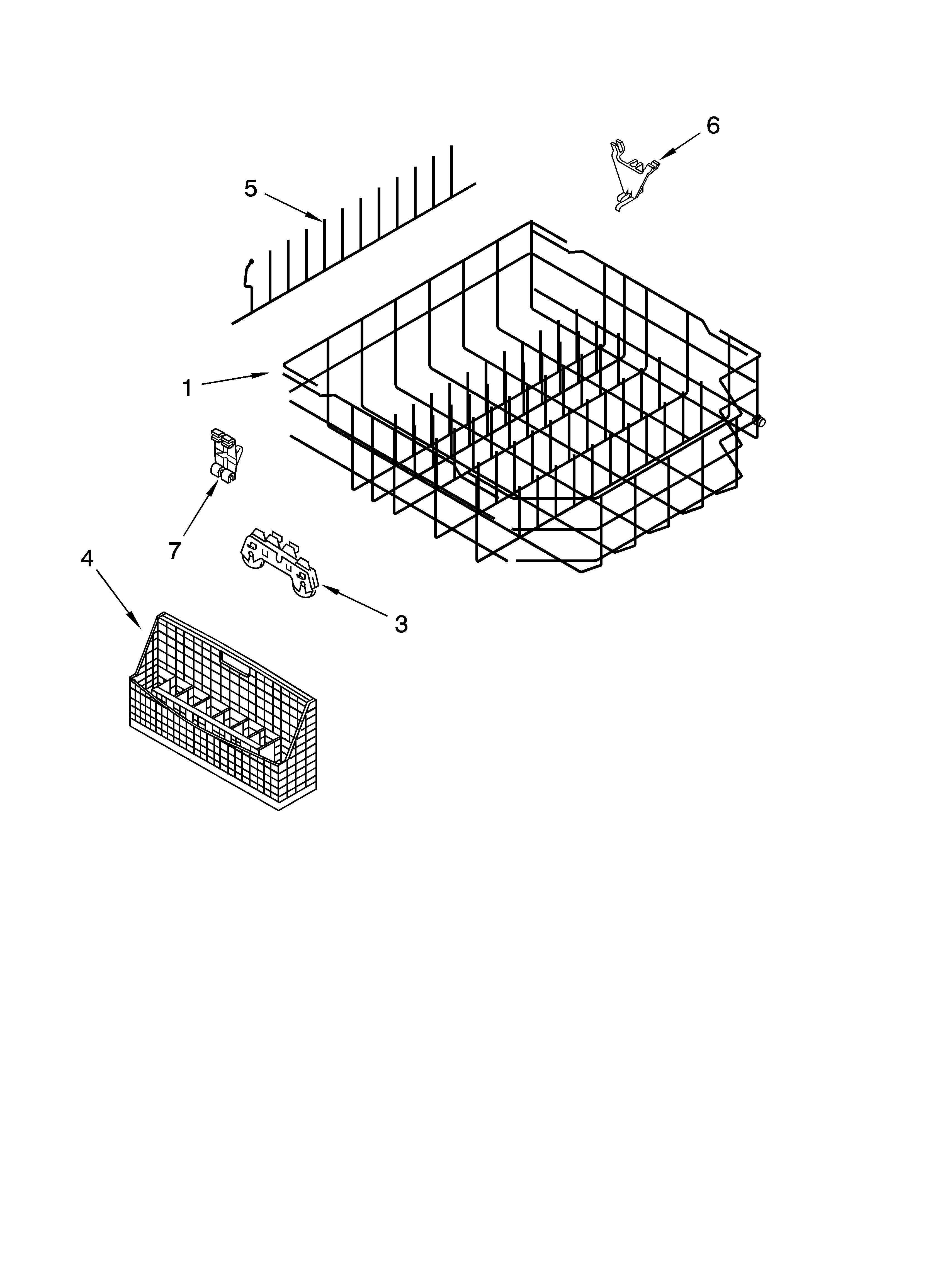 KitchenAid KUDK01TKBL1 lower rack parts diagram