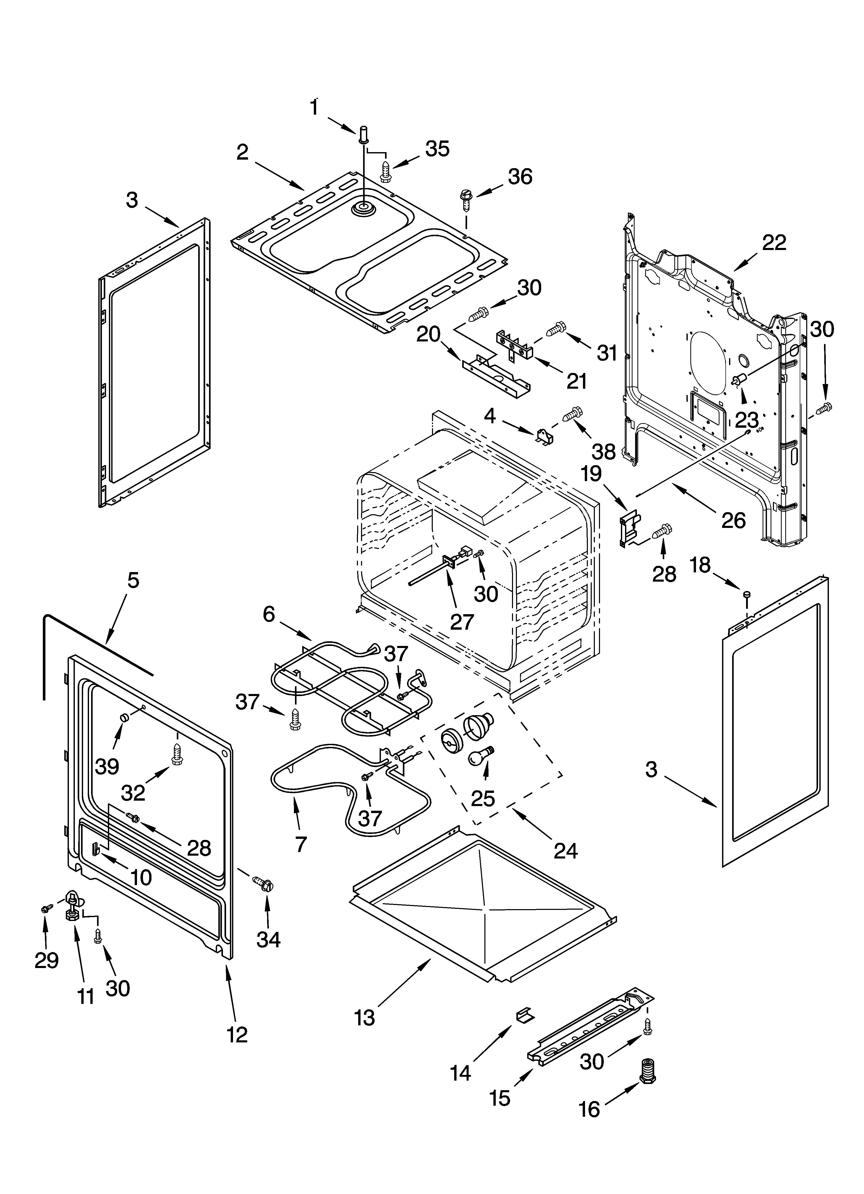Whirlpool RF315PXPB1 chassis parts diagram