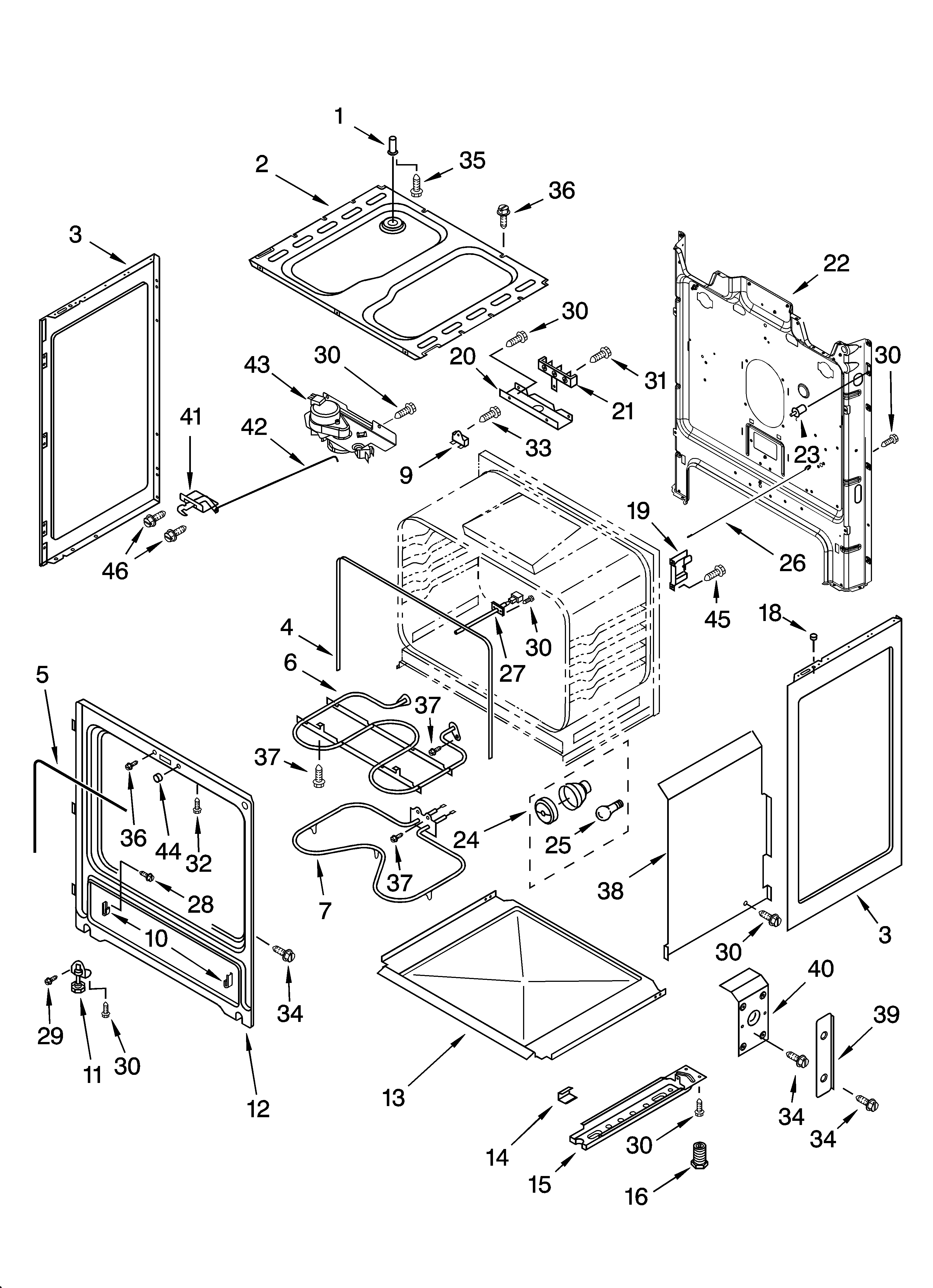 Whirlpool RF369LXPT1 chassis parts diagram