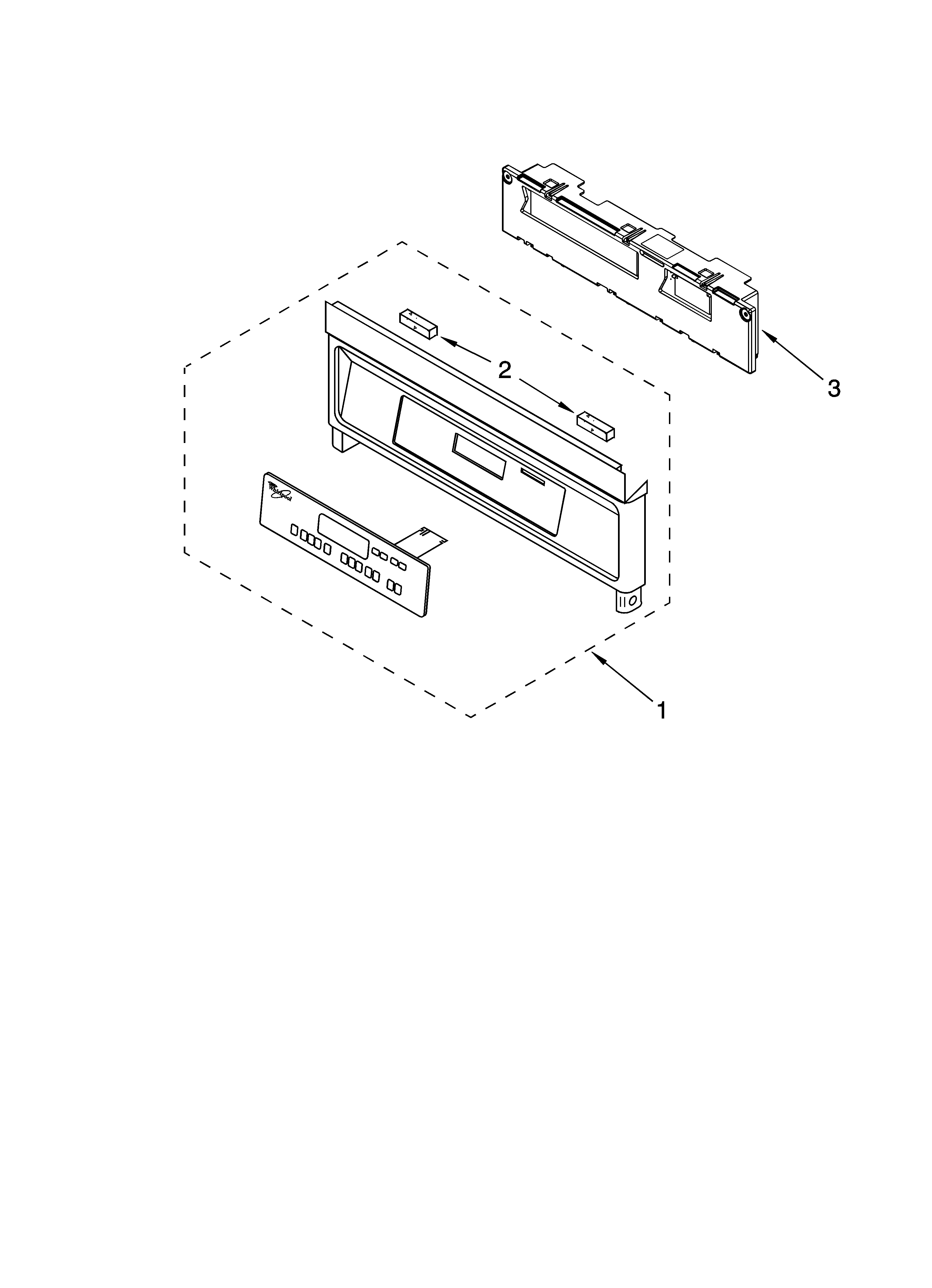 Whirlpool RS696PXGQ14 control panel parts diagram