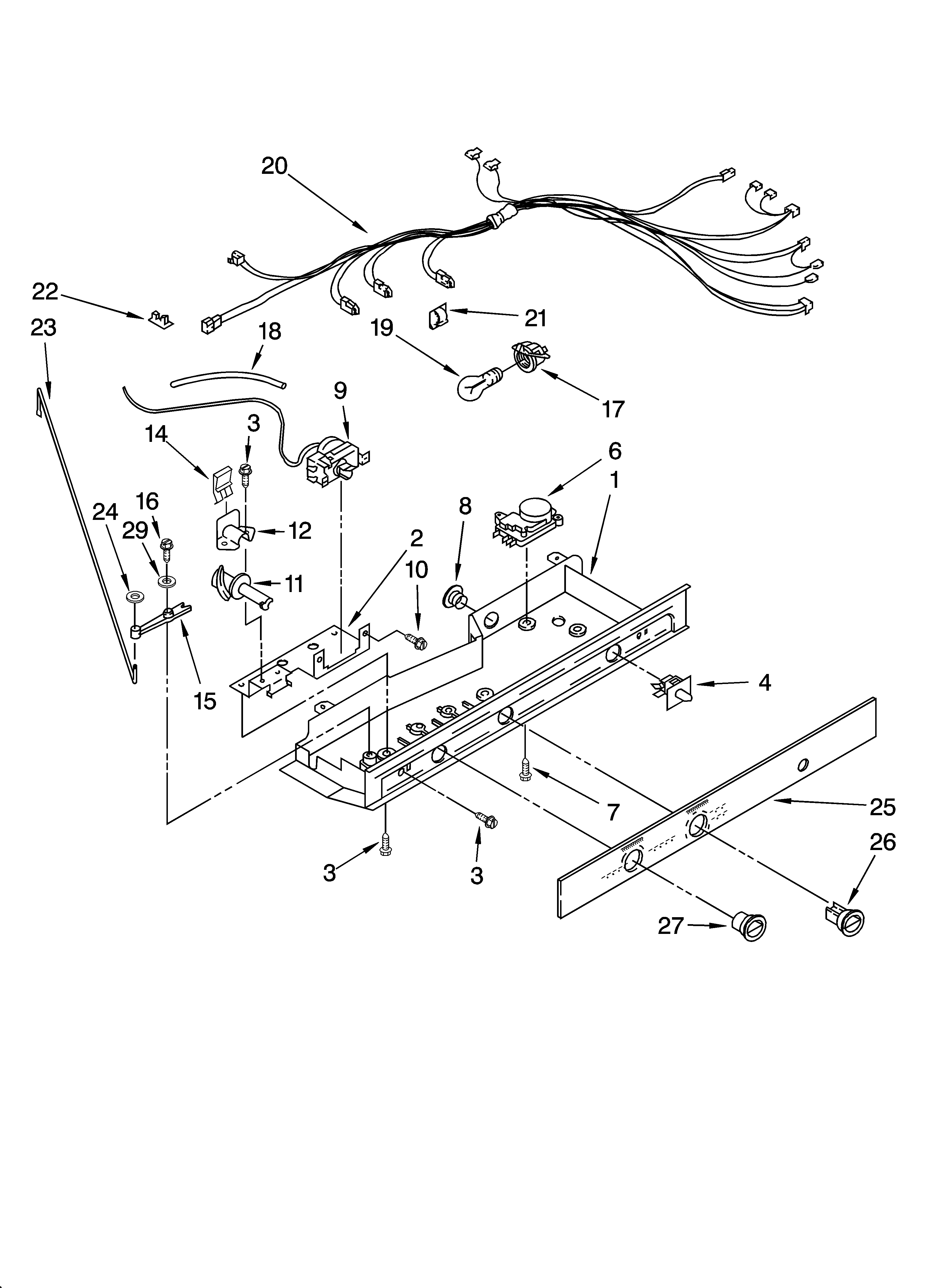 Whirlpool 7ED2GTQXPQ00 control parts diagram