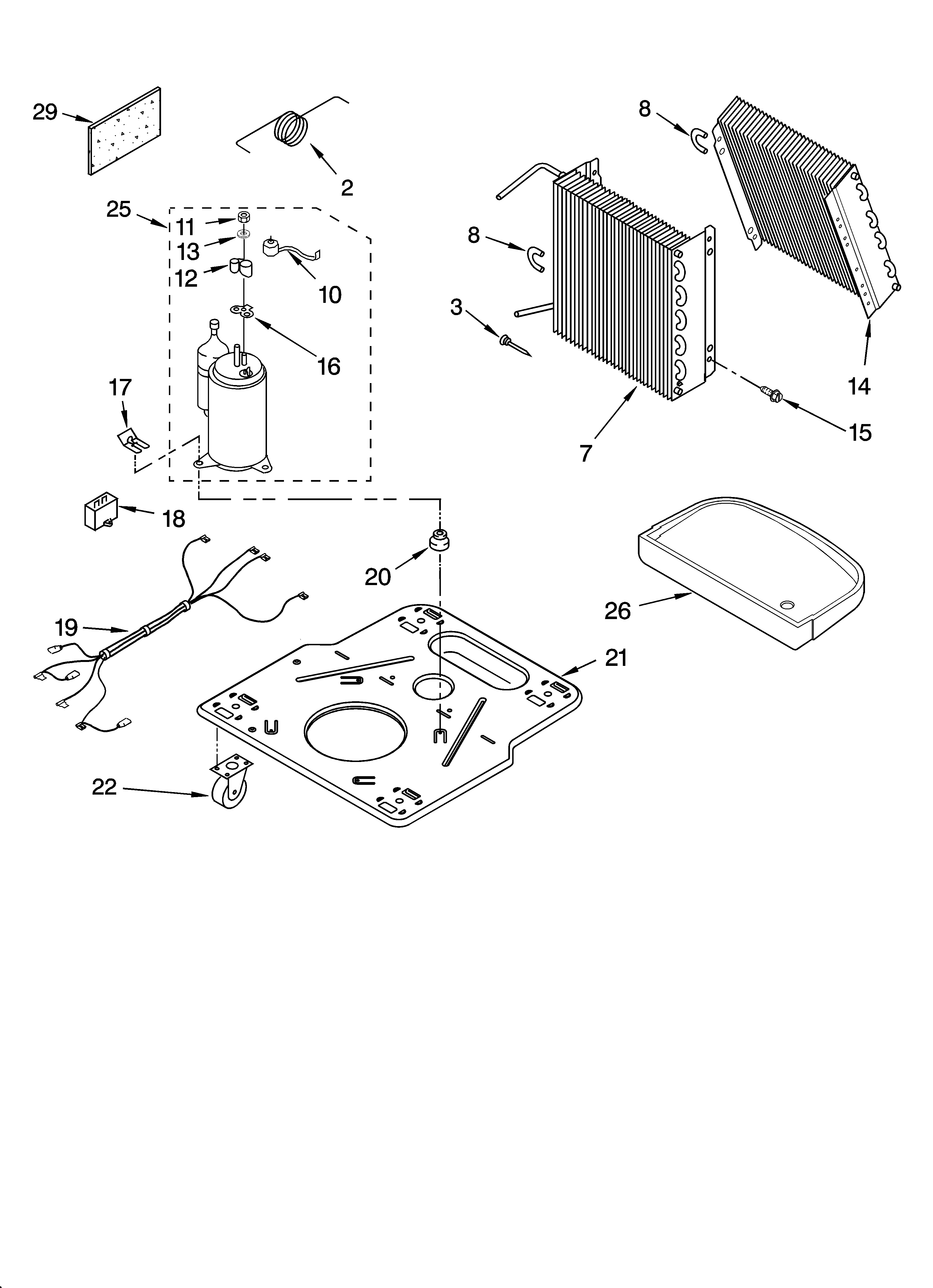 Whirlpool AD25BBR0 unit parts diagram