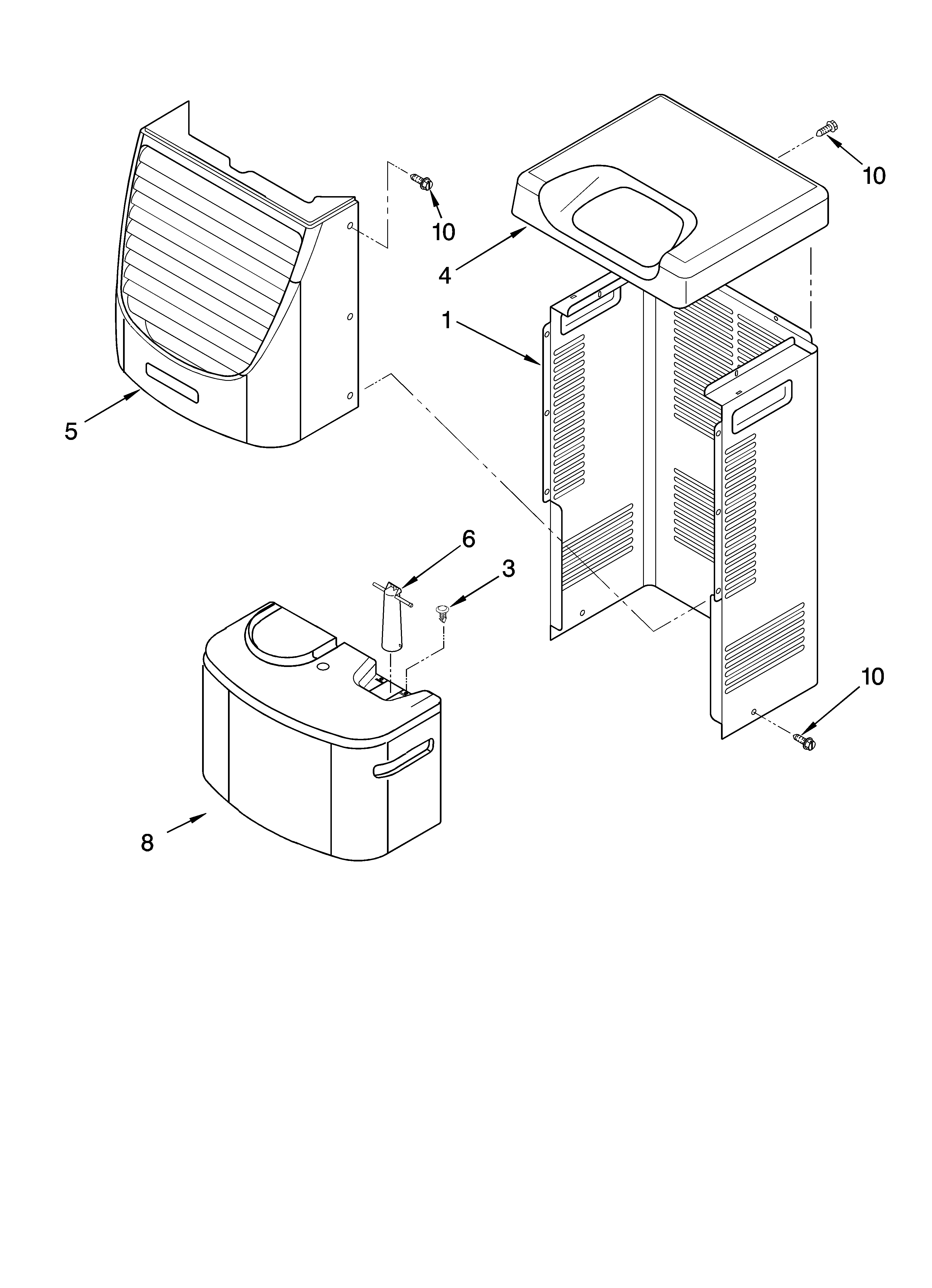 Whirlpool AD25BSR0 cabinet parts diagram