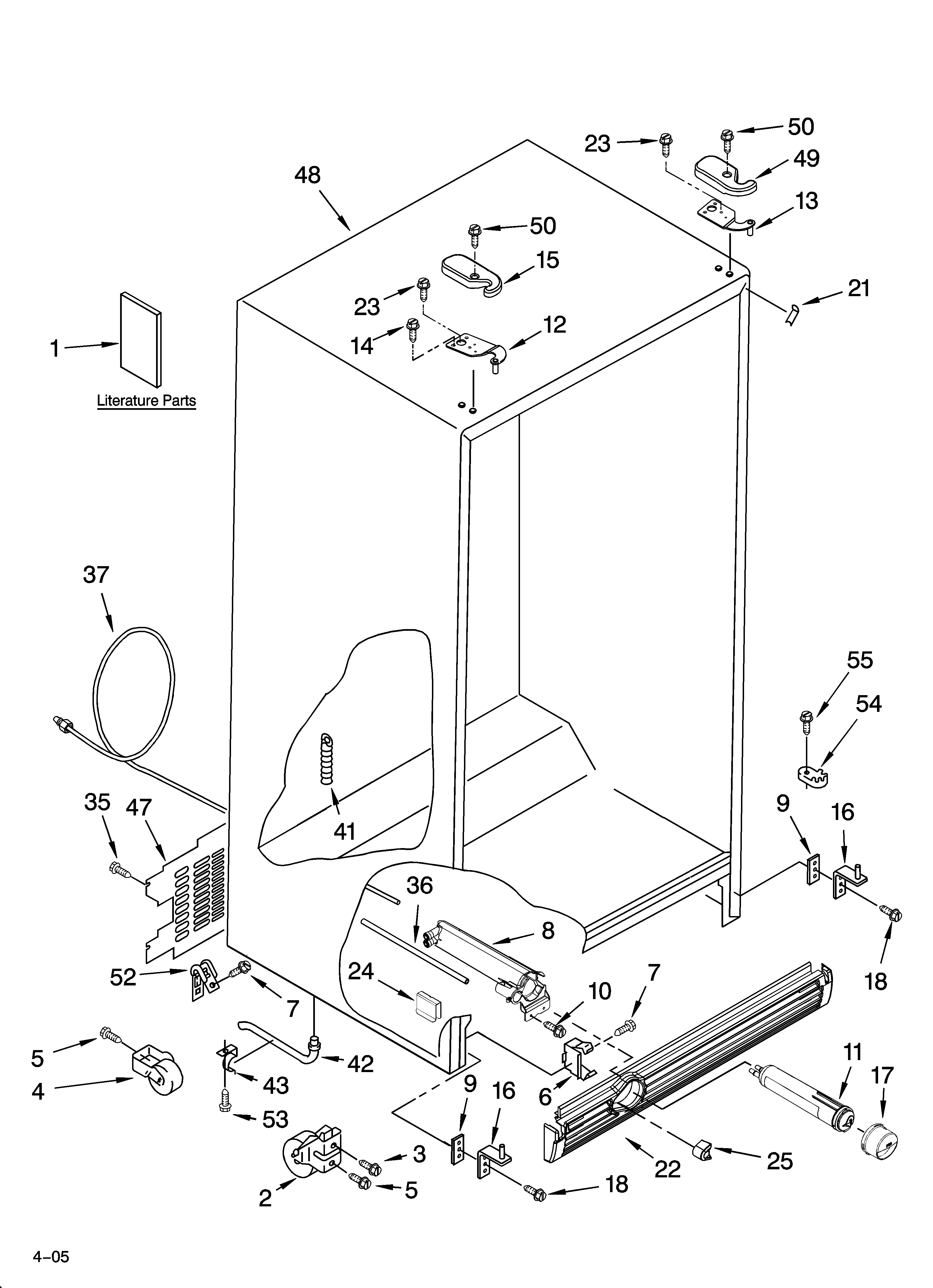 Whirlpool ED5PHEXRQ00 cabinet parts diagram