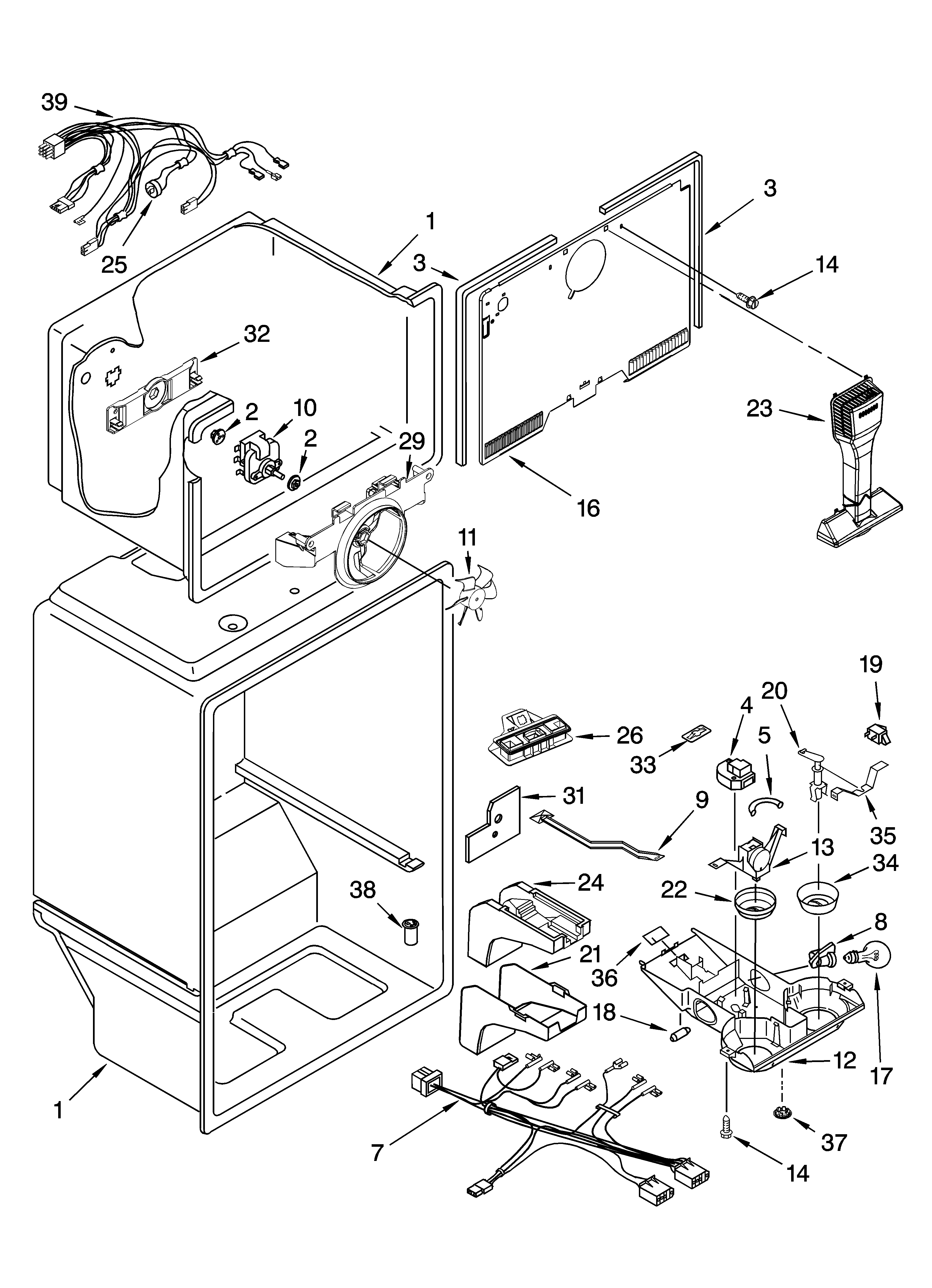 Whirlpool ET1CHMXKT04 liner parts diagram