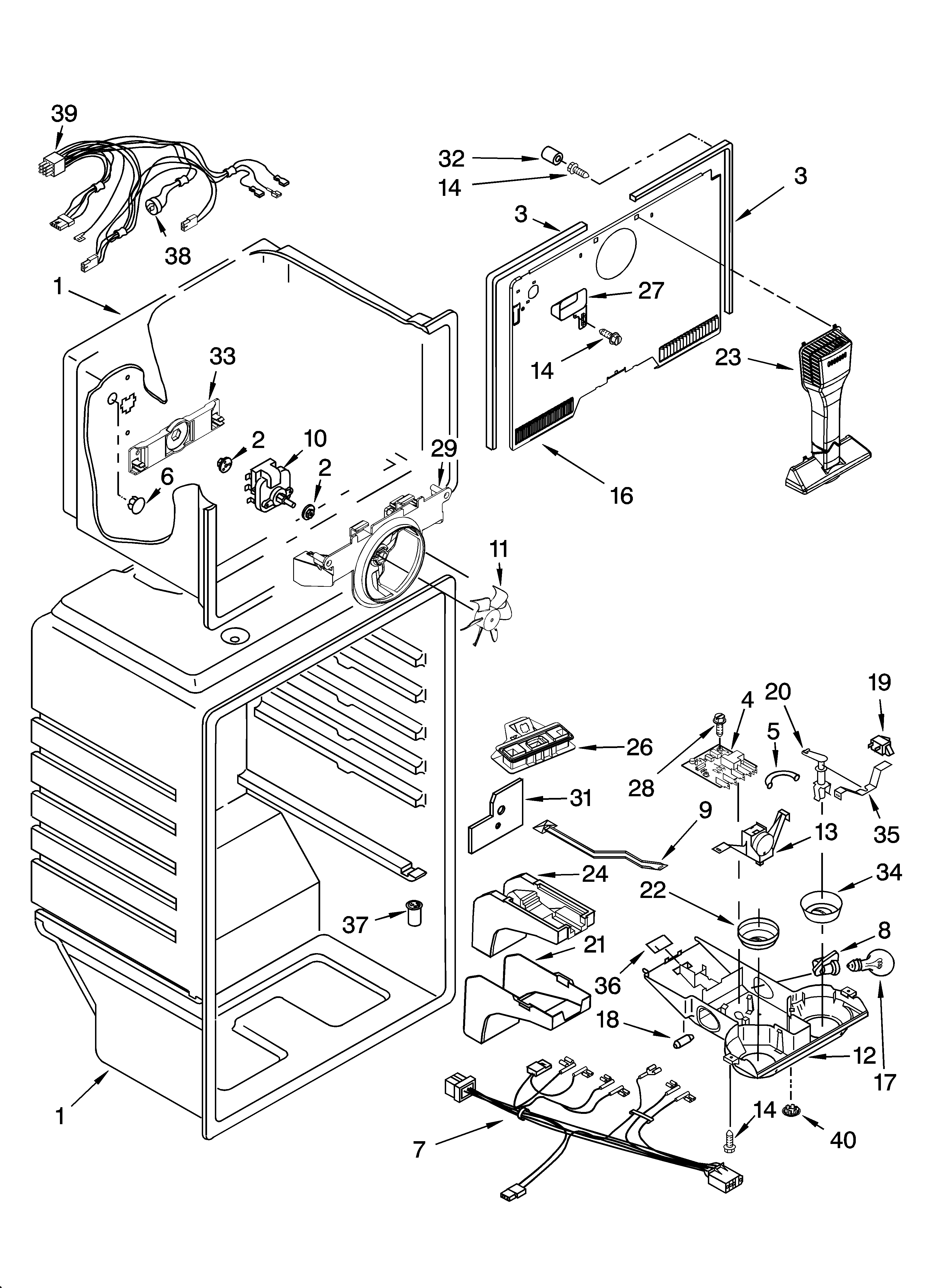Whirlpool ET1FTEXMT02 liner parts diagram