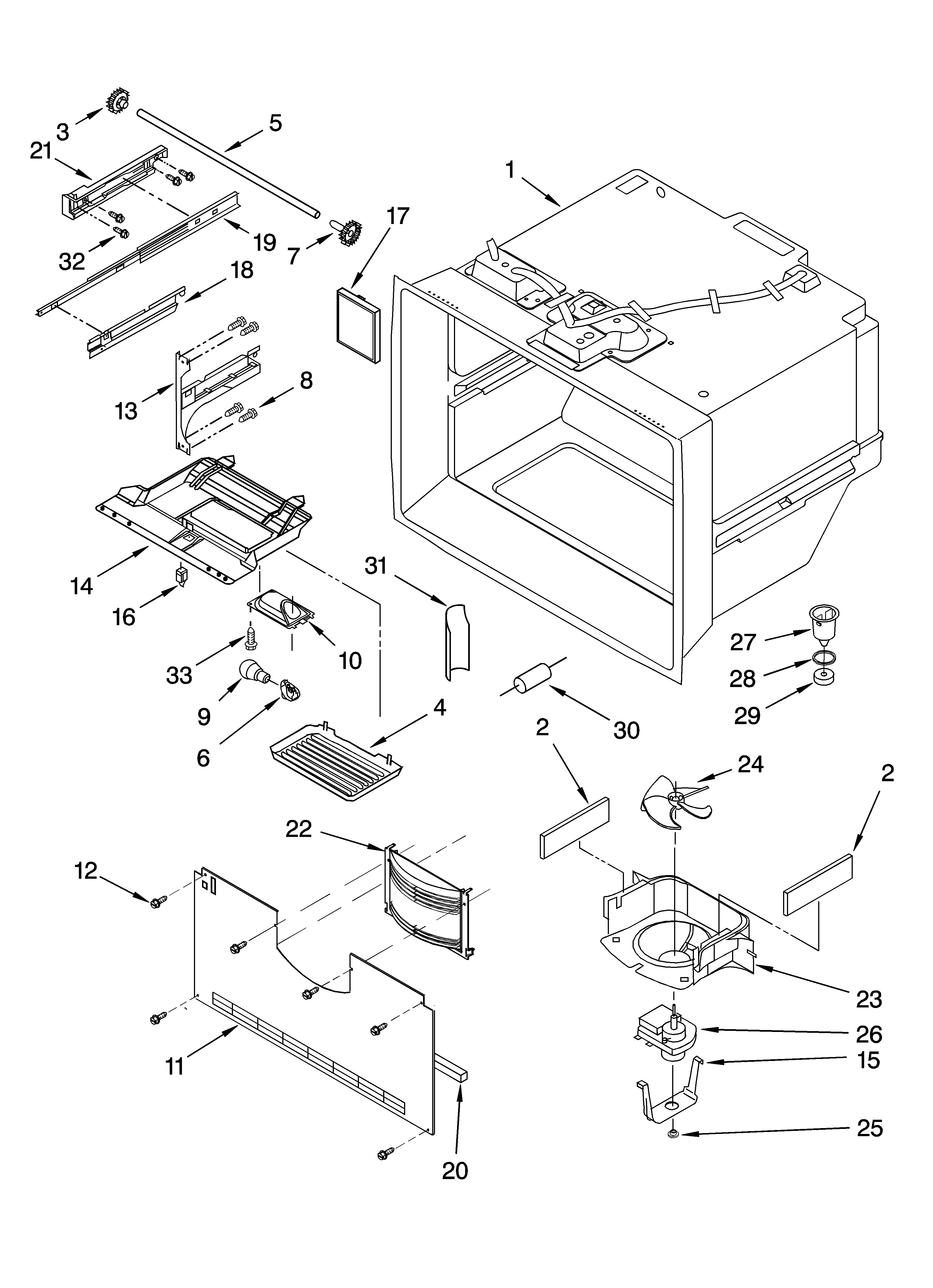 Whirlpool GB9SHDXPS00 freezer liner parts diagram