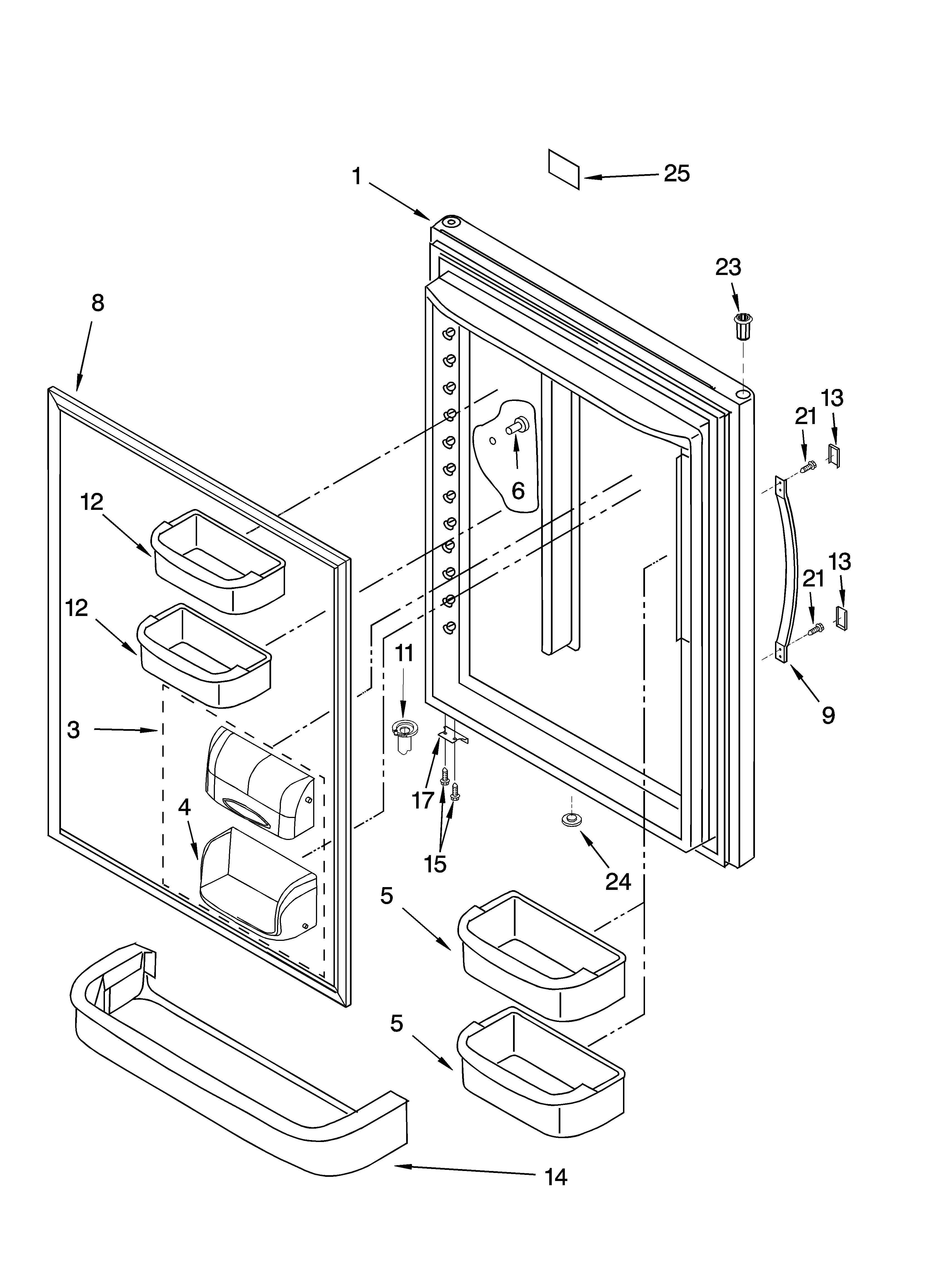 Whirlpool GB9SHDXPS00 refrigerator door parts diagram