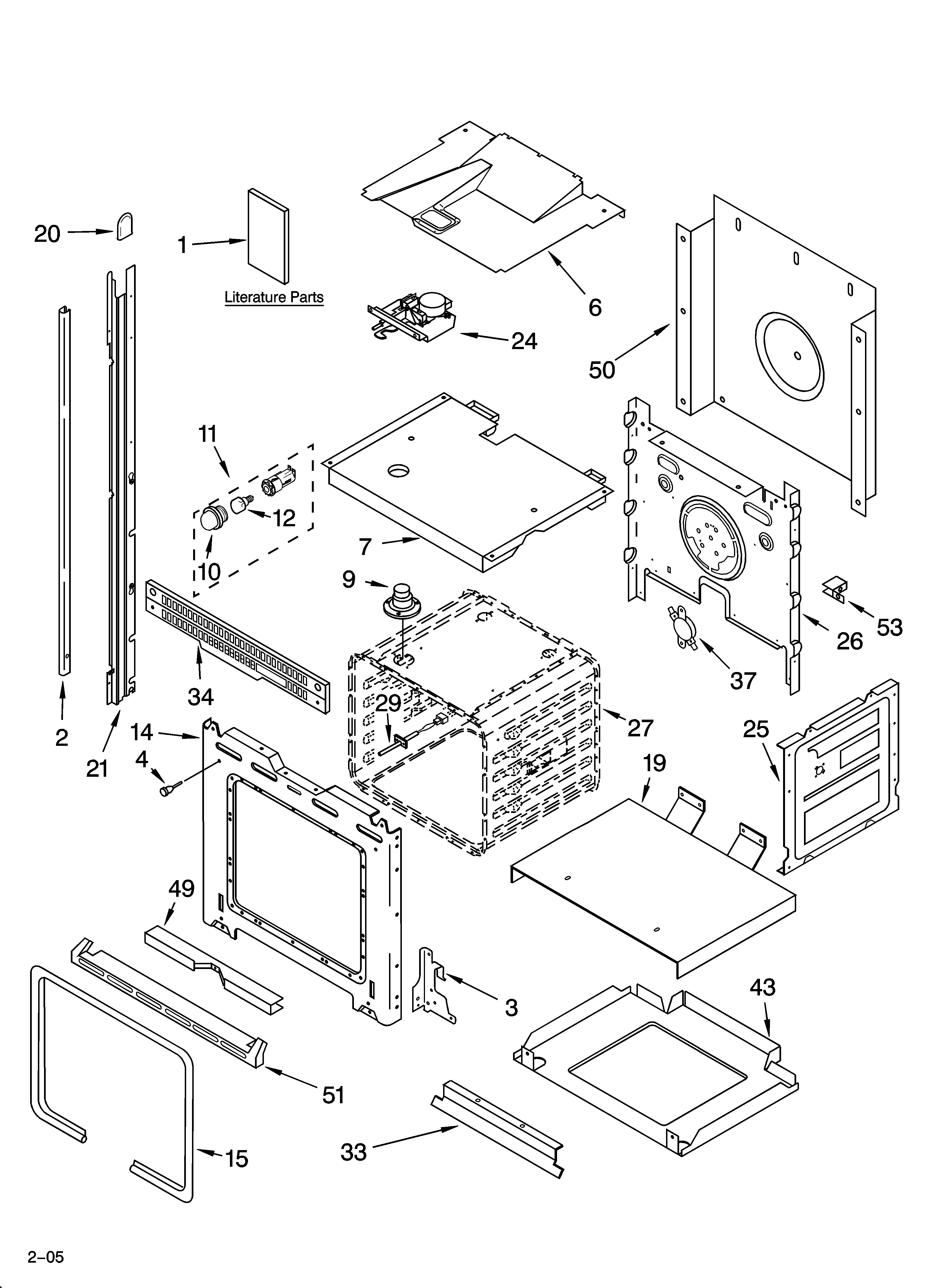 Whirlpool GBD277PDB10 oven parts diagram