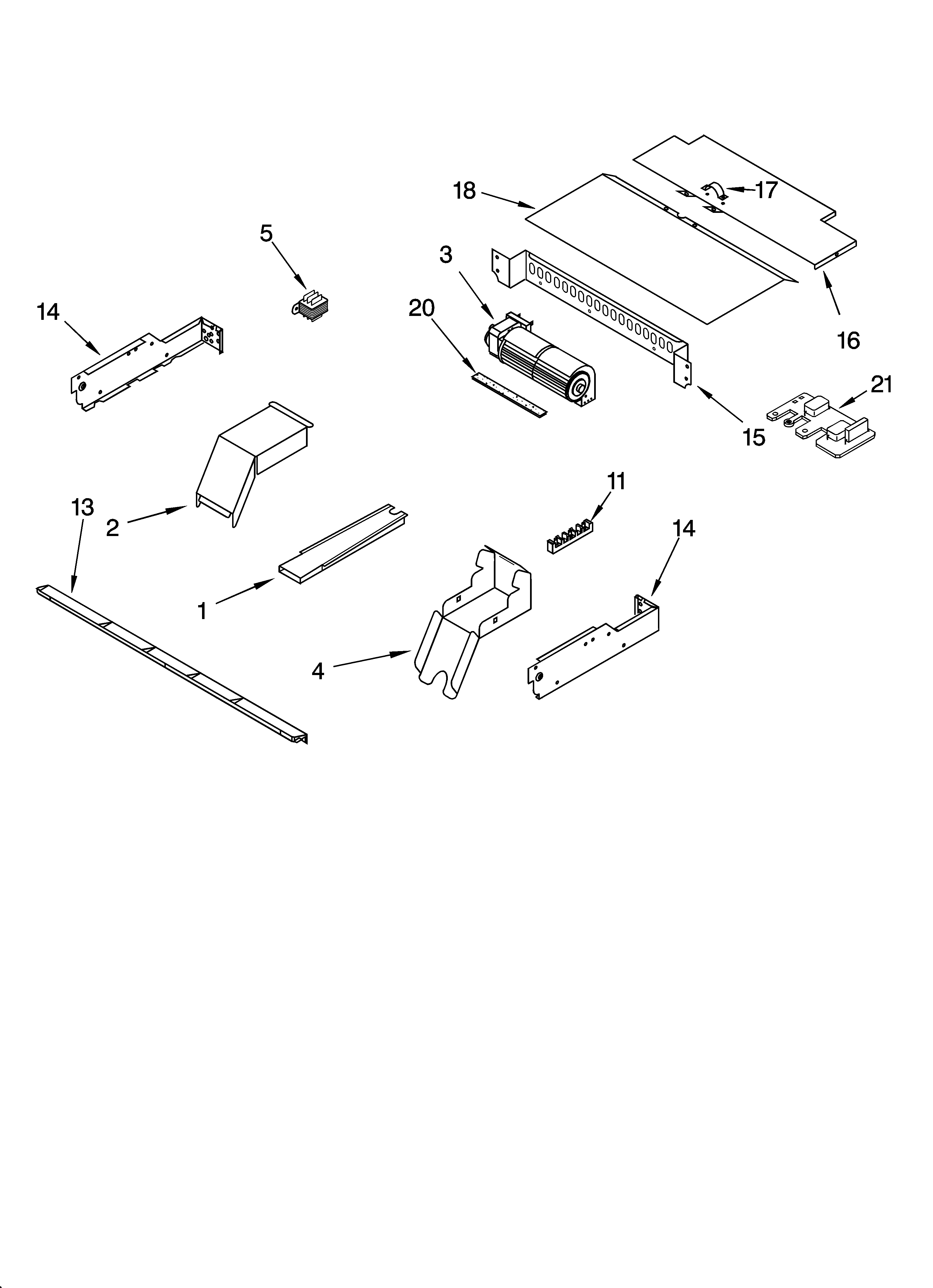 Whirlpool GBD277PDB10 top venting parts, optional parts diagram