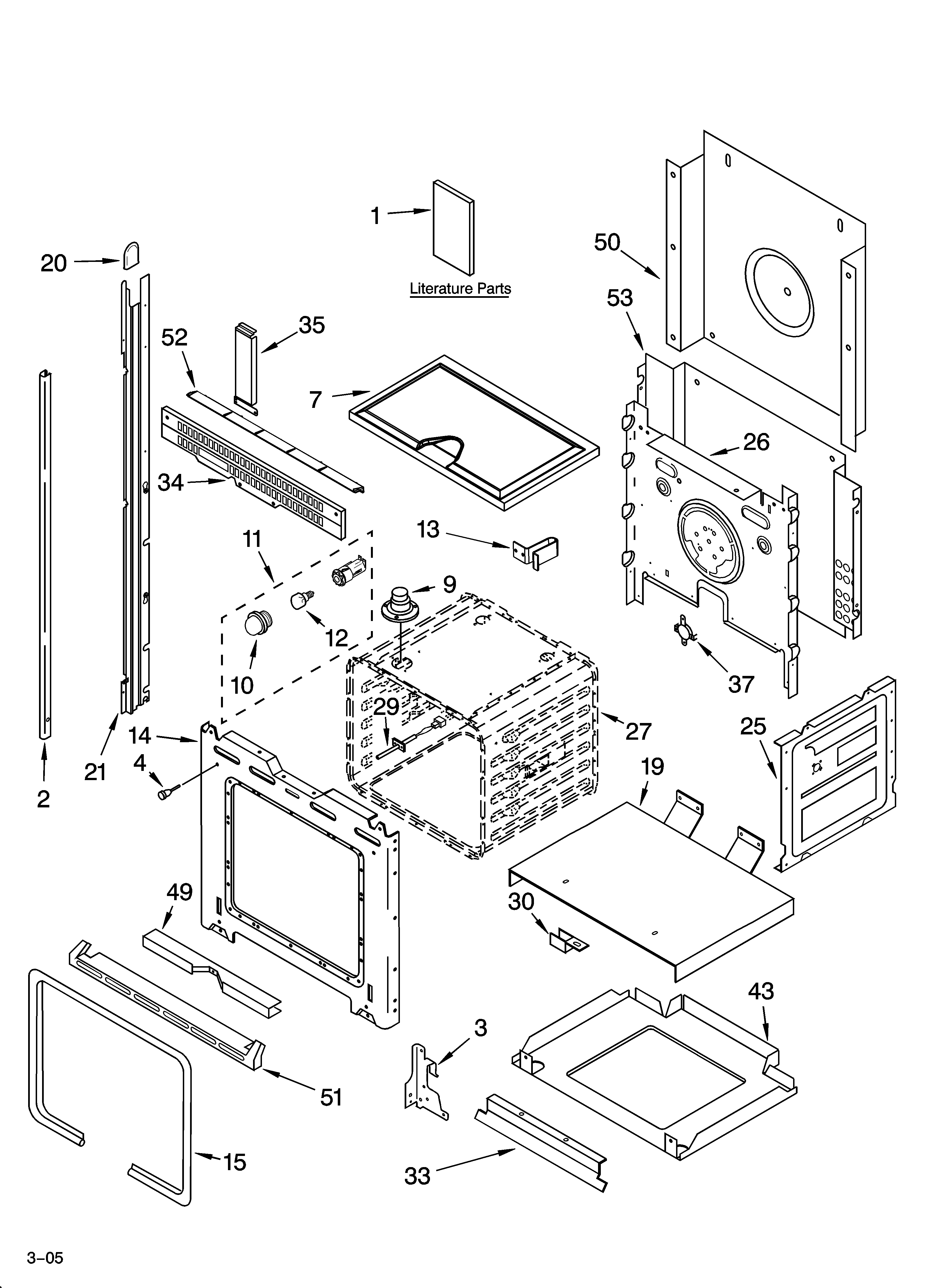 Whirlpool GMC305PDT08 oven parts diagram
