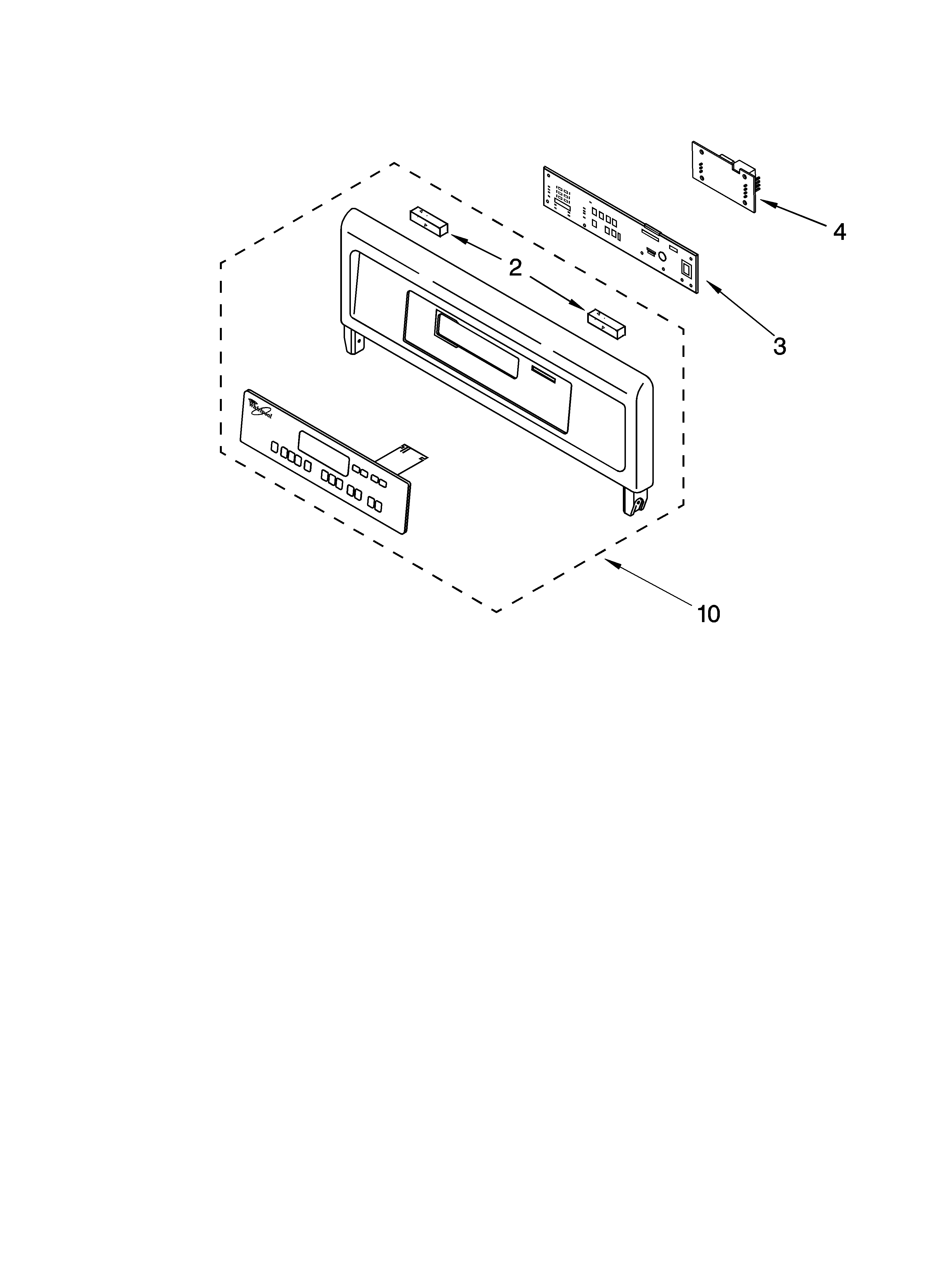 Whirlpool GMC305PDT08 control panel parts diagram