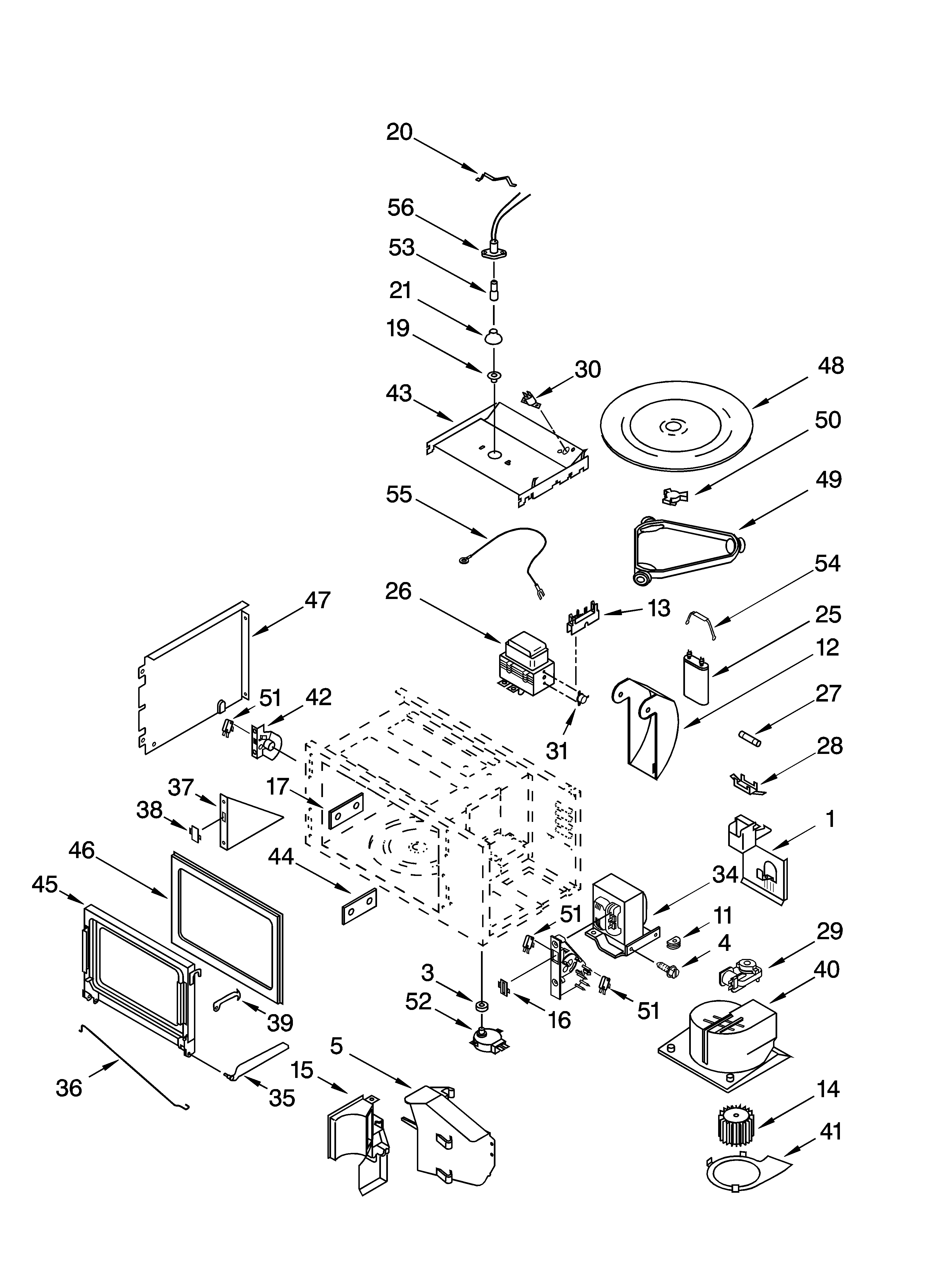 Whirlpool GMC305PDT08 cabinet and stirrer parts diagram