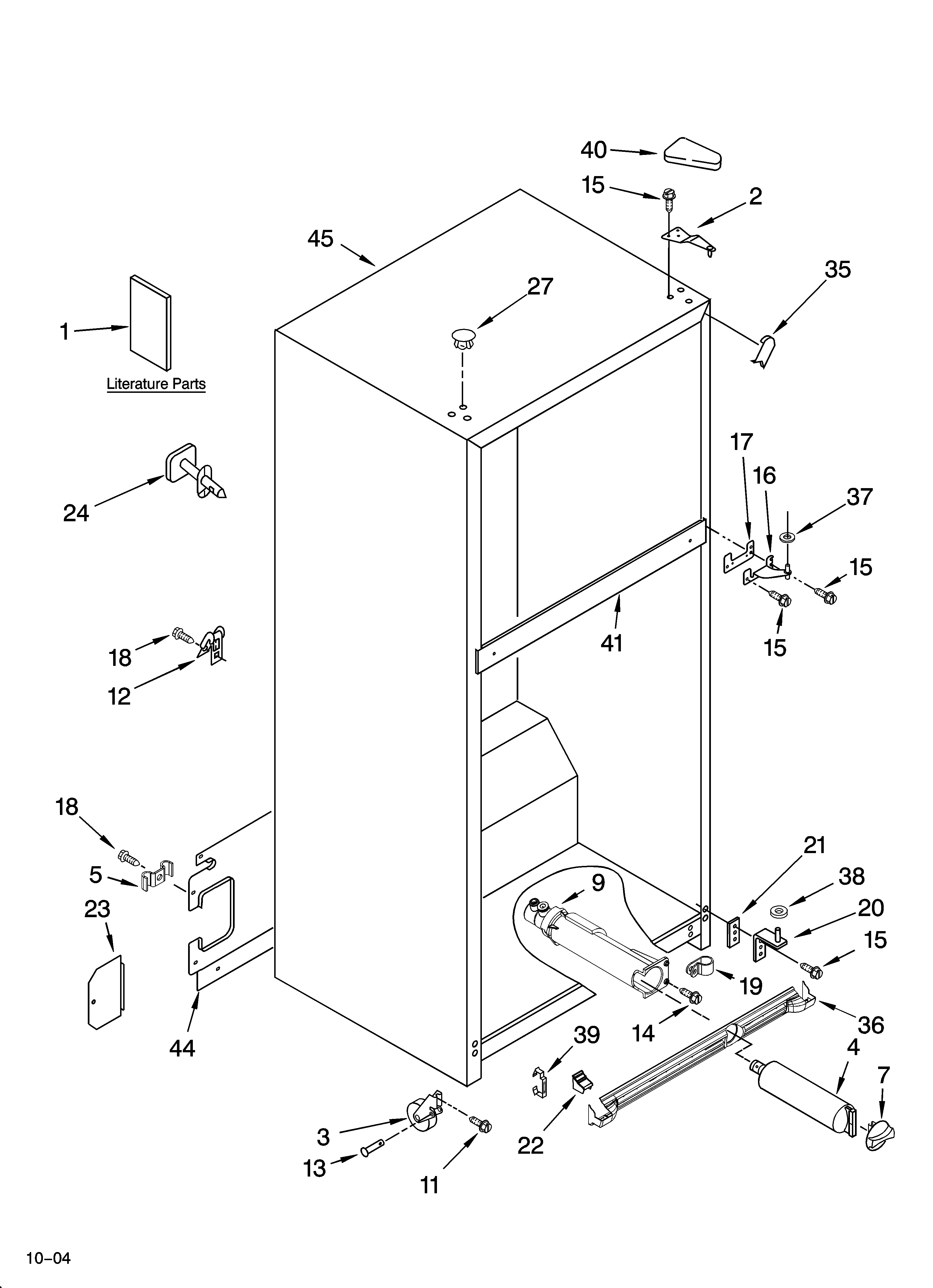 Whirlpool GR2SHWXPS00 cabinet parts diagram