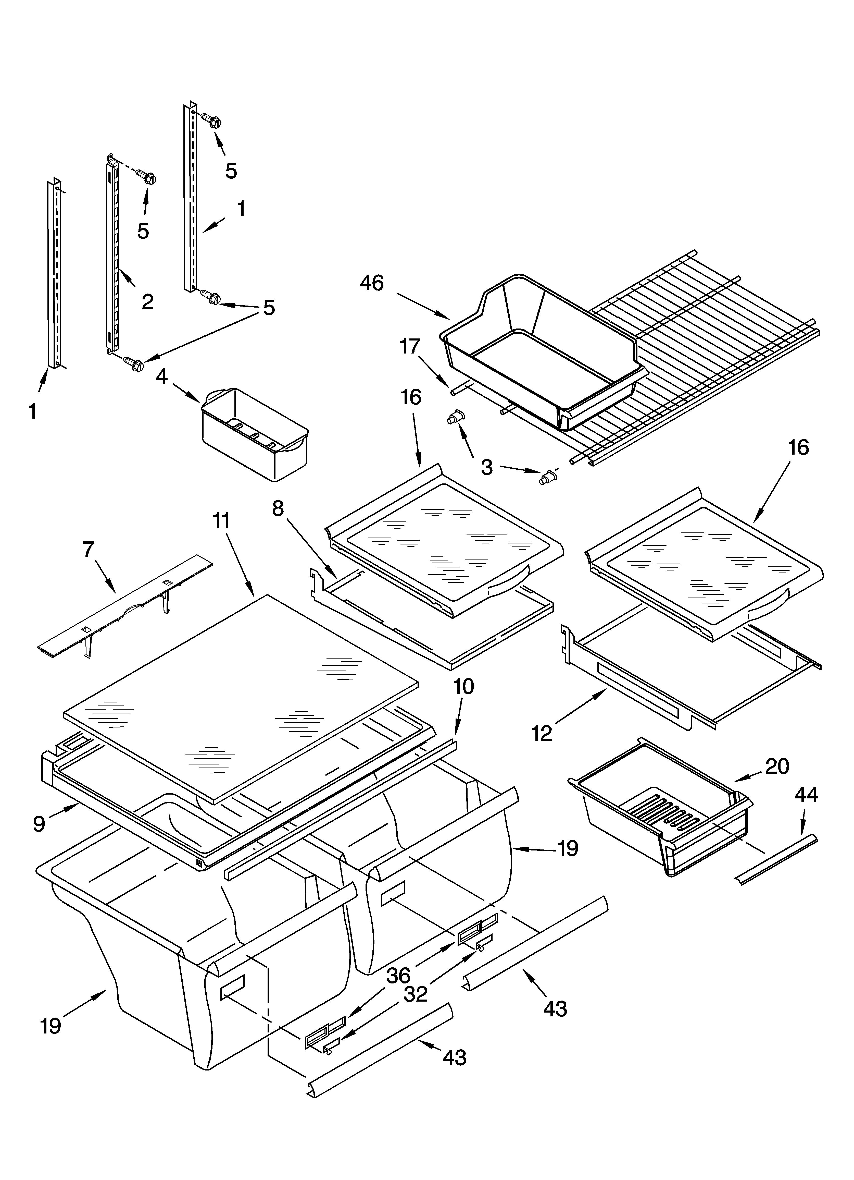 Whirlpool GR2SHWXPS00 shelf parts diagram