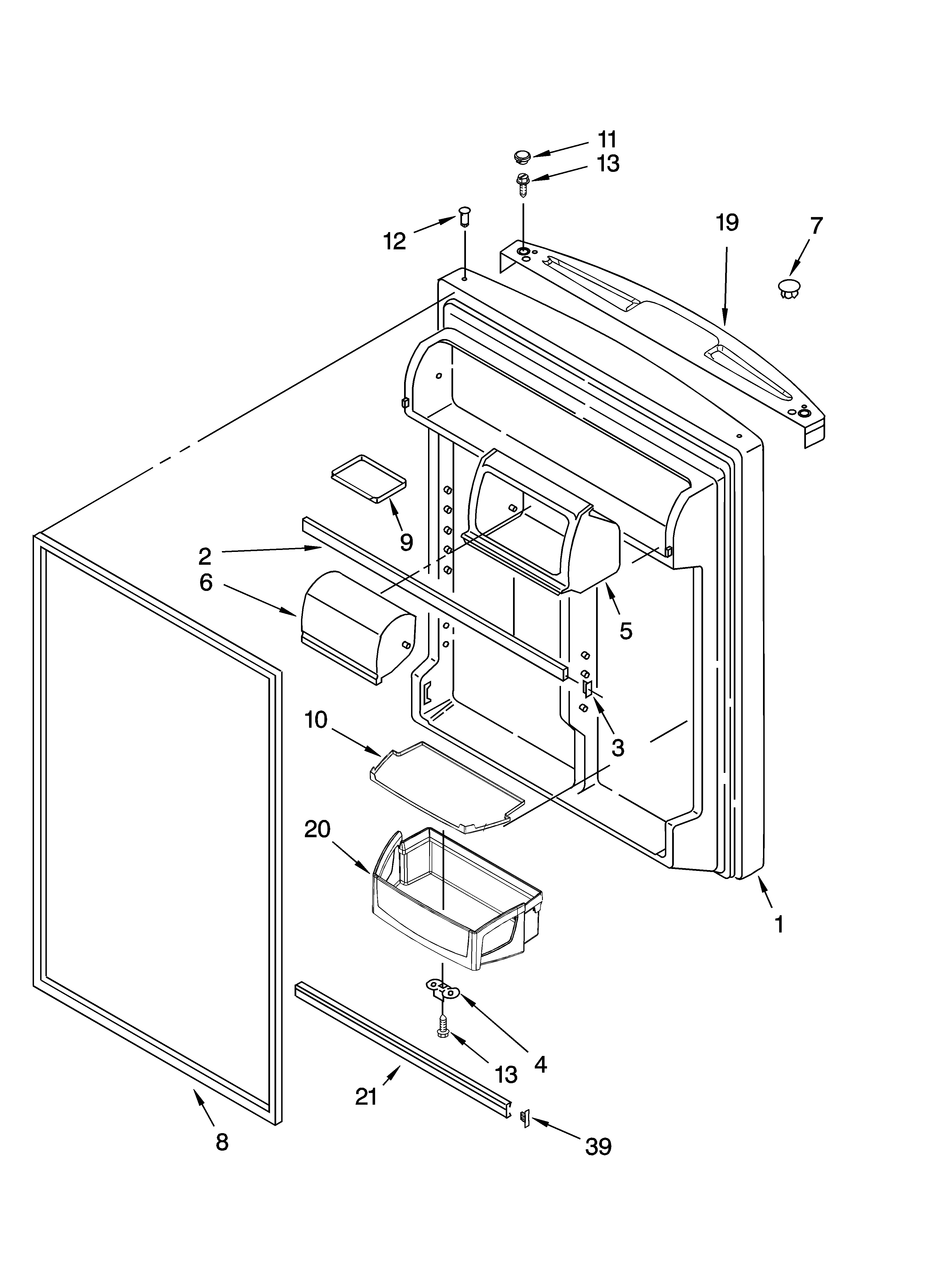 Whirlpool GR2SHWXPS00 refrigerator door parts diagram