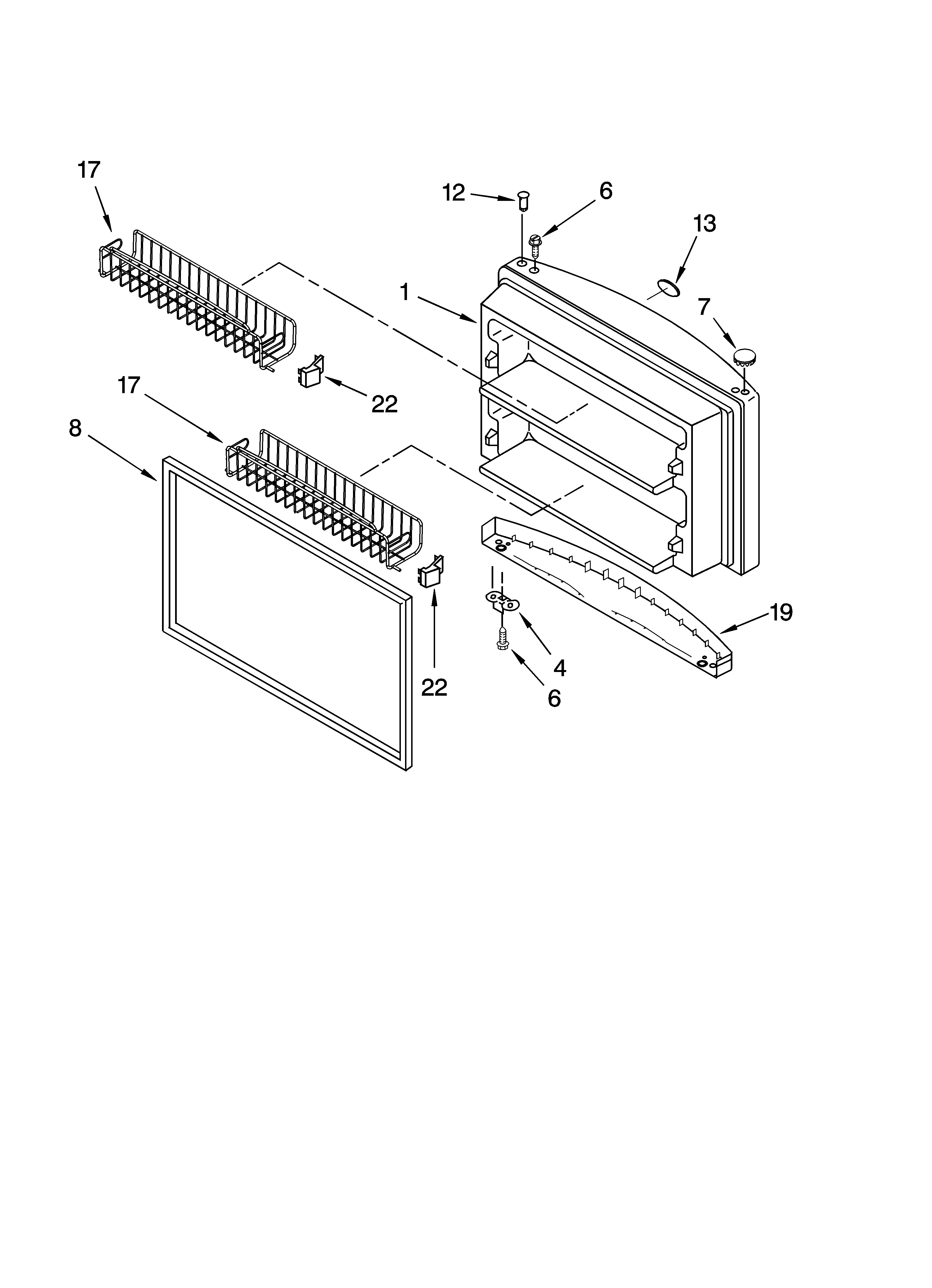 Whirlpool GR2SHWXPS00 freezer door parts diagram