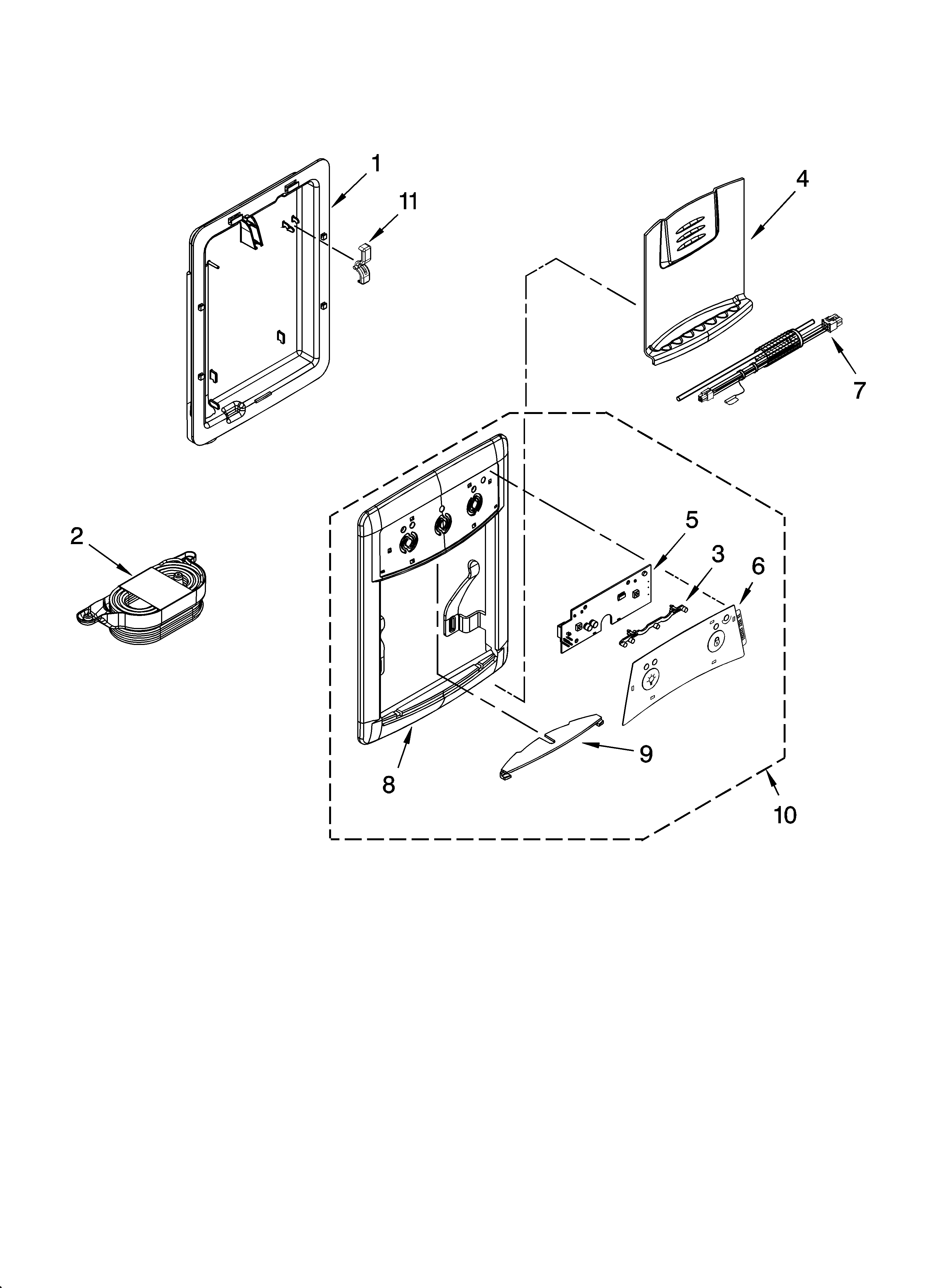 Whirlpool GR2SHWXPS00 dispenser parts, optional parts diagram