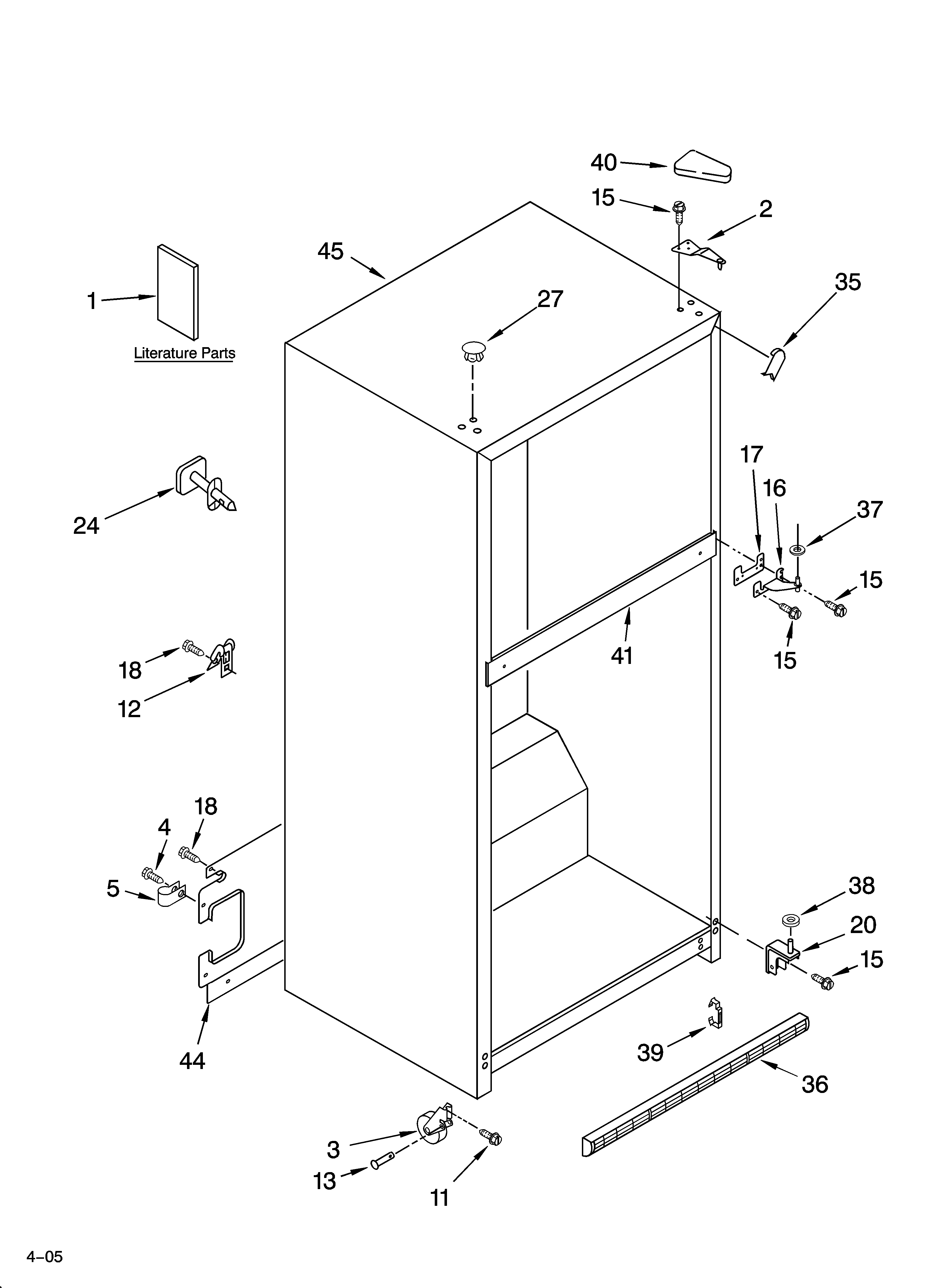 Whirlpool GT2SHMXMS02 cabinet parts diagram