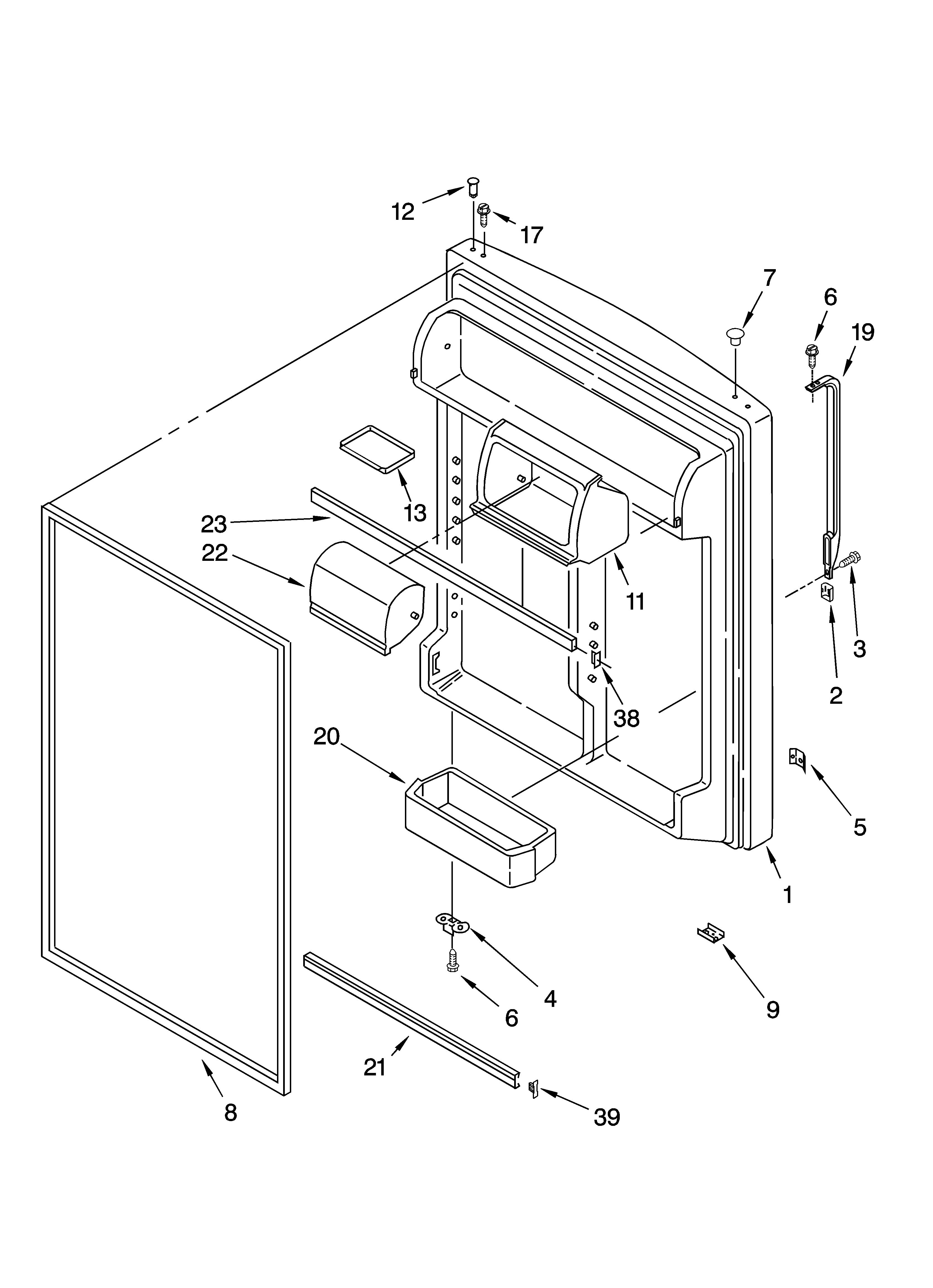 Whirlpool GT2SHMXMS02 refrigerator door parts diagram