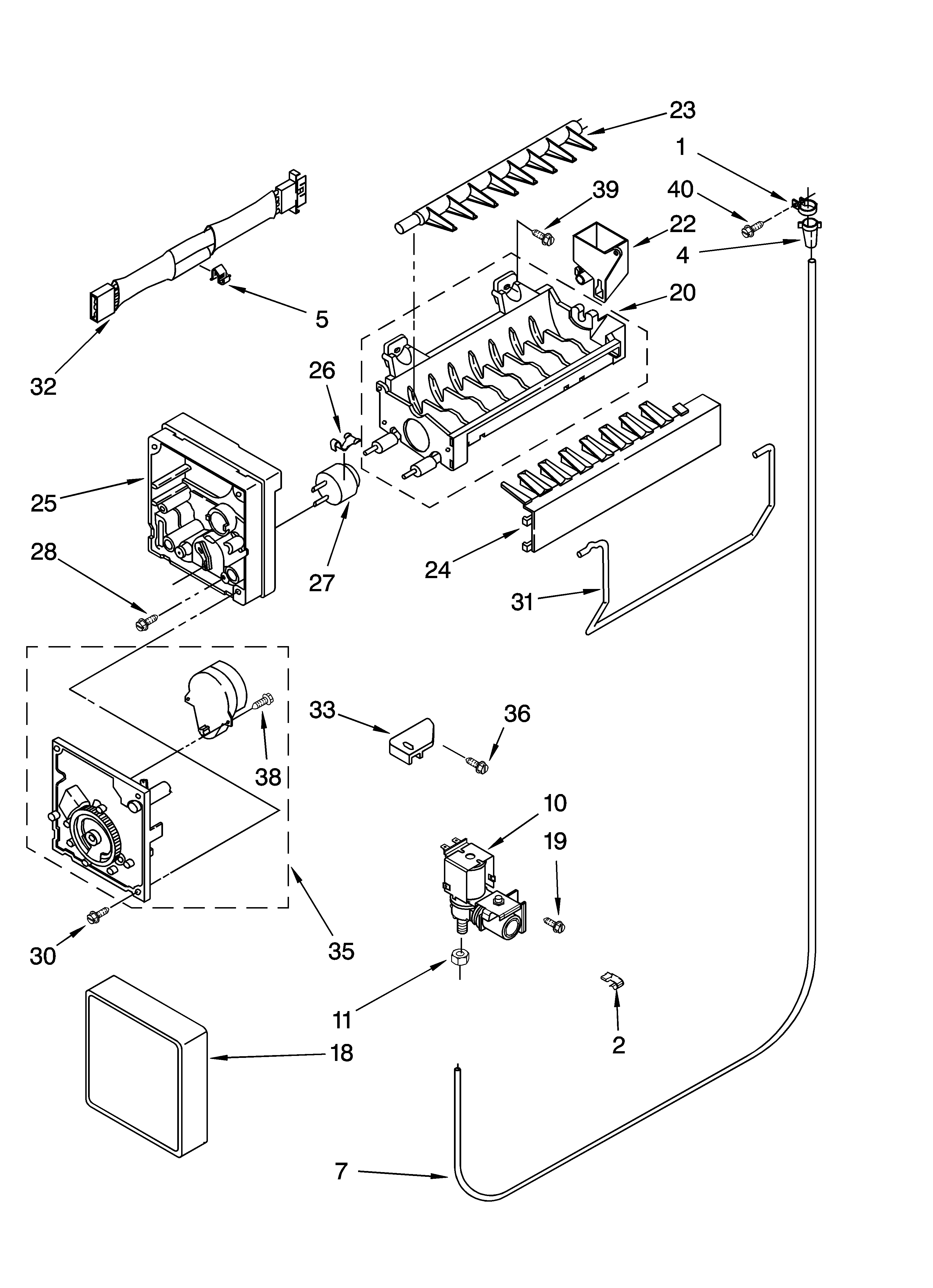 Whirlpool GT2SHMXMS02 icemaker parts diagram