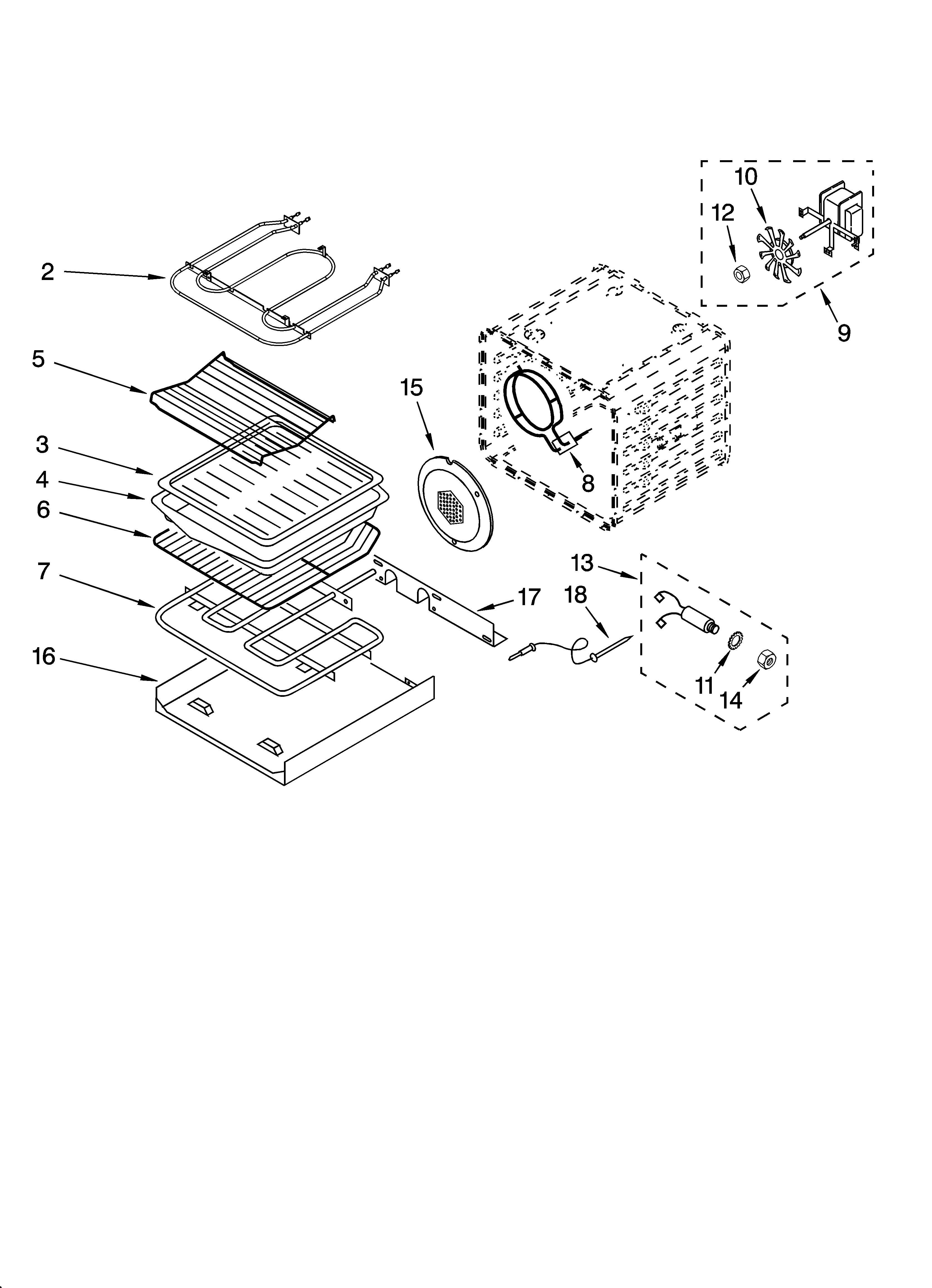 KitchenAid KEBC107KSS03 internal oven parts diagram